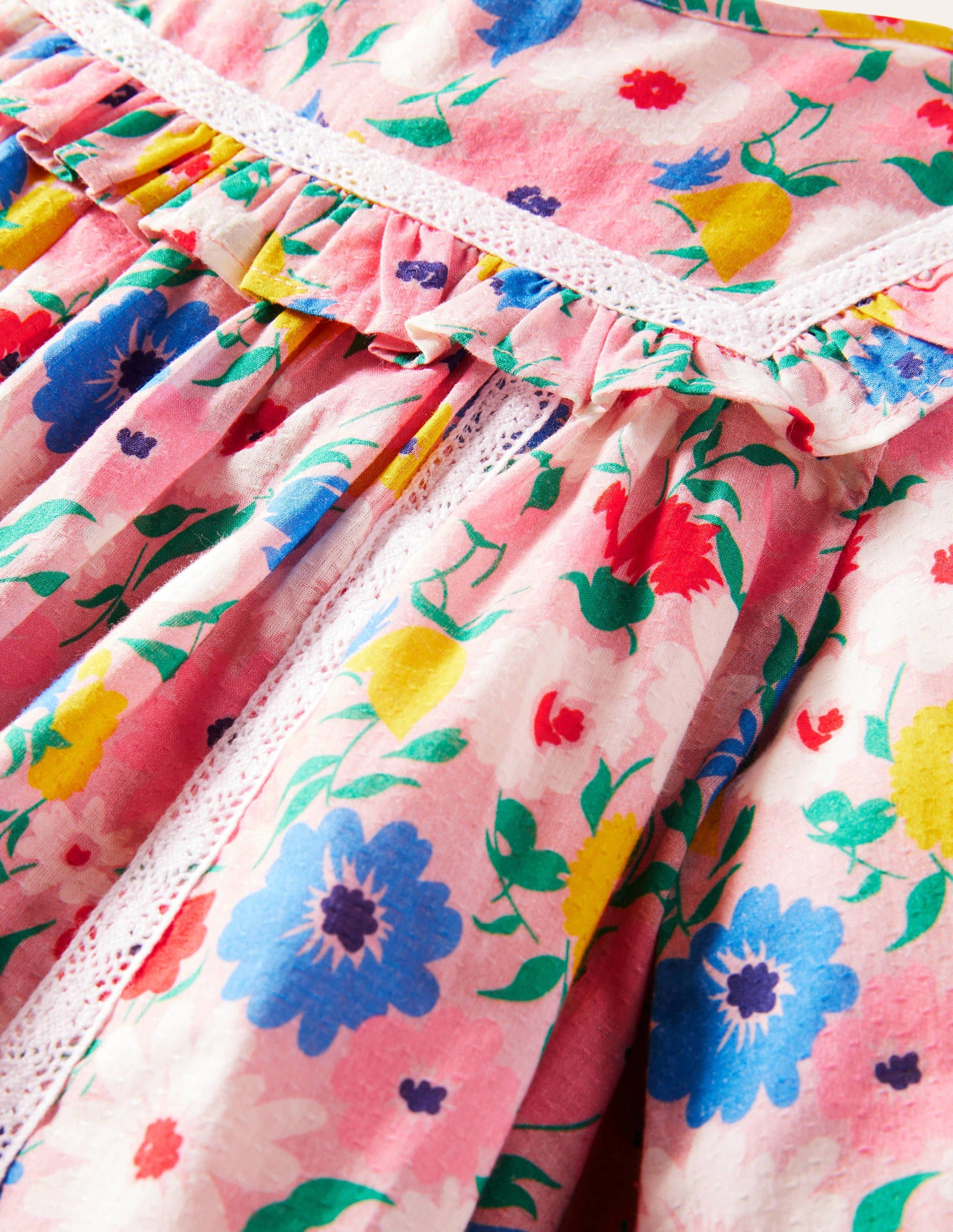 Robe manches longues à fleurs-Motif Painterly Floral rose boto-3