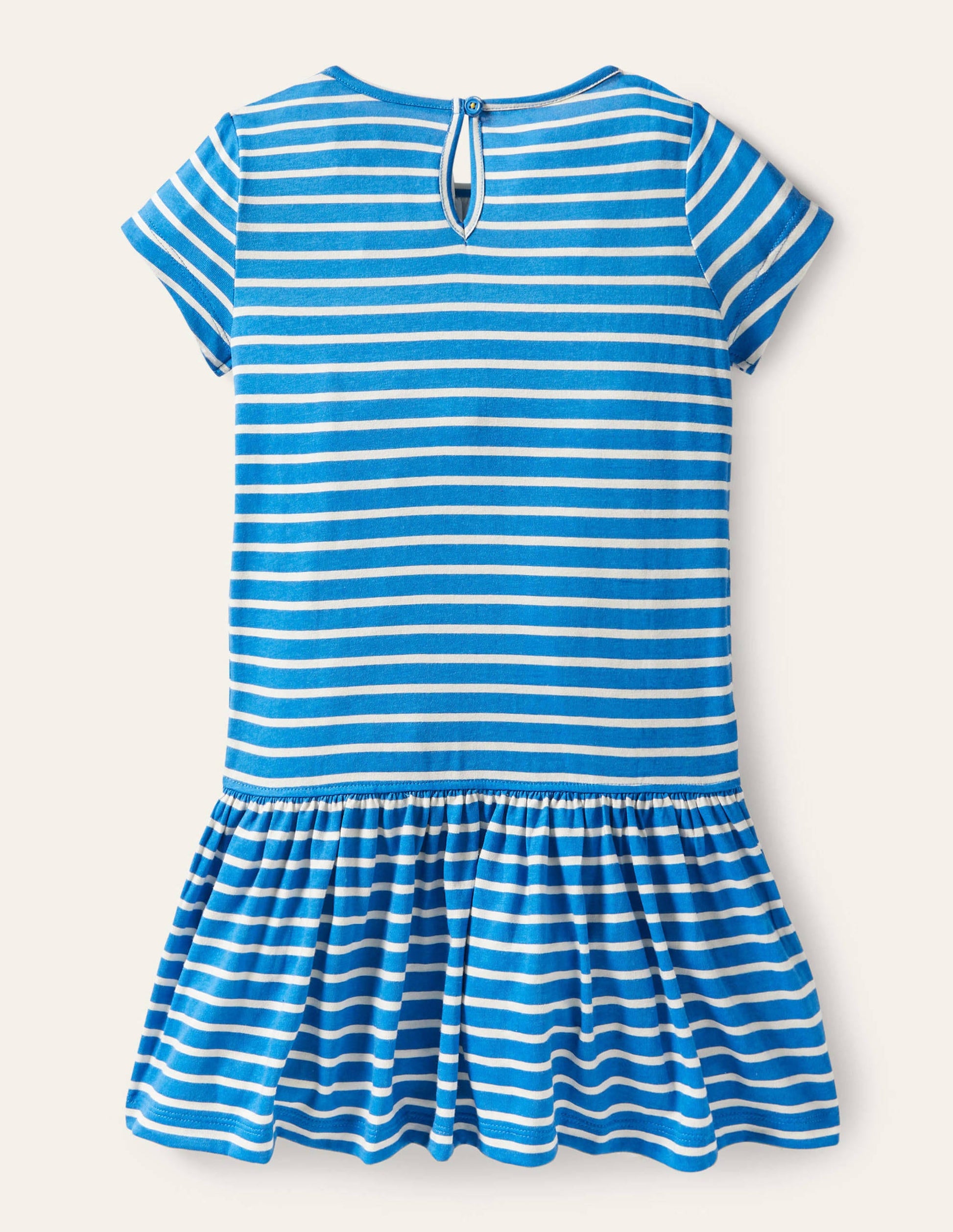 Besticktes Kleid mit kurzen Ärmeln-Strahlendes Marineblau, Häschen-2