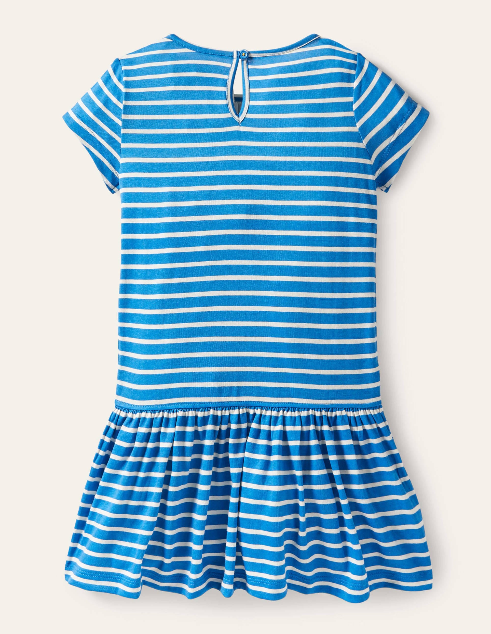Besticktes Kleid mit kurzen Ärmeln-Strahlendes Marineblau, Häschen - Image 2