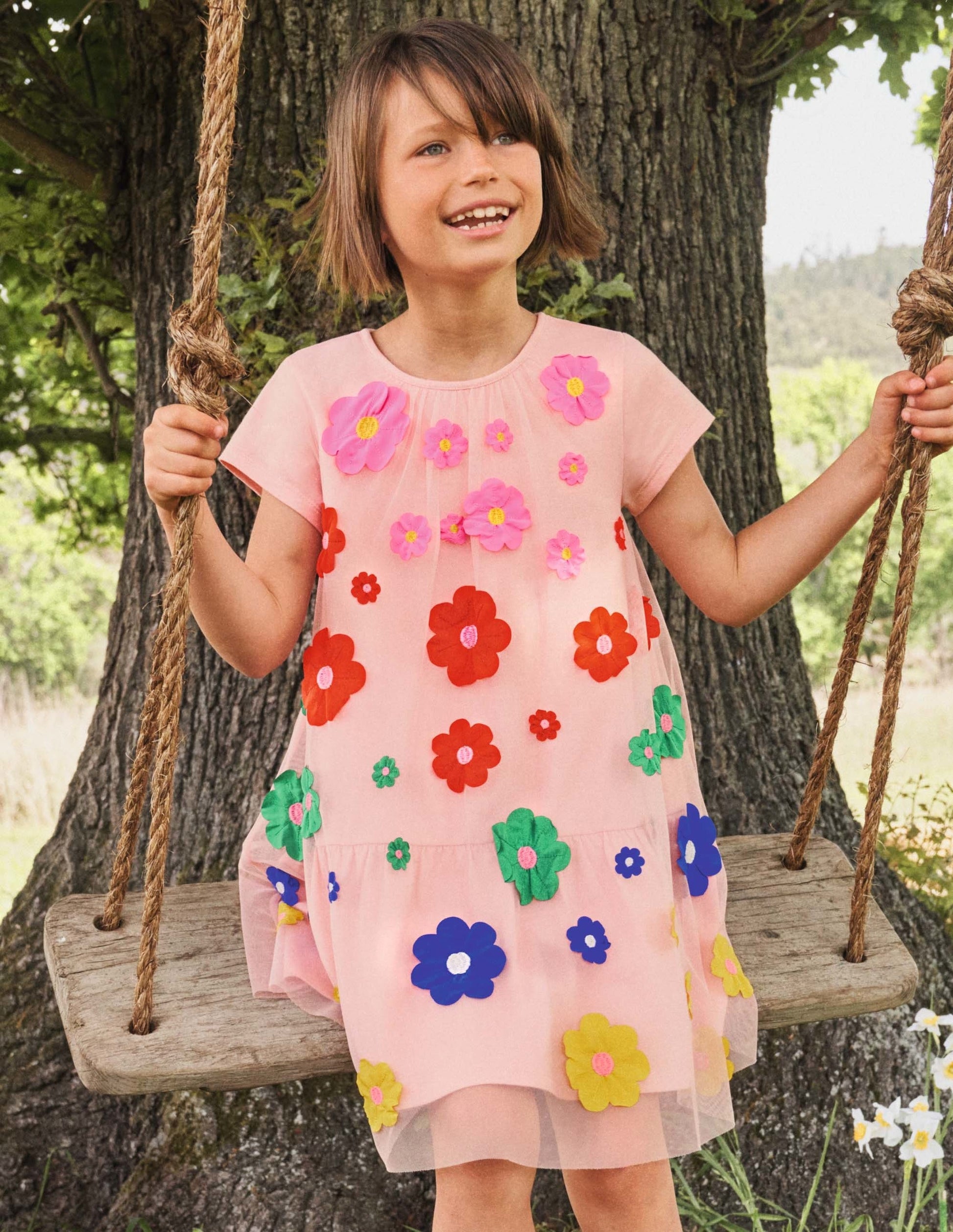Tulle Flower Dress-Boto Pink-5