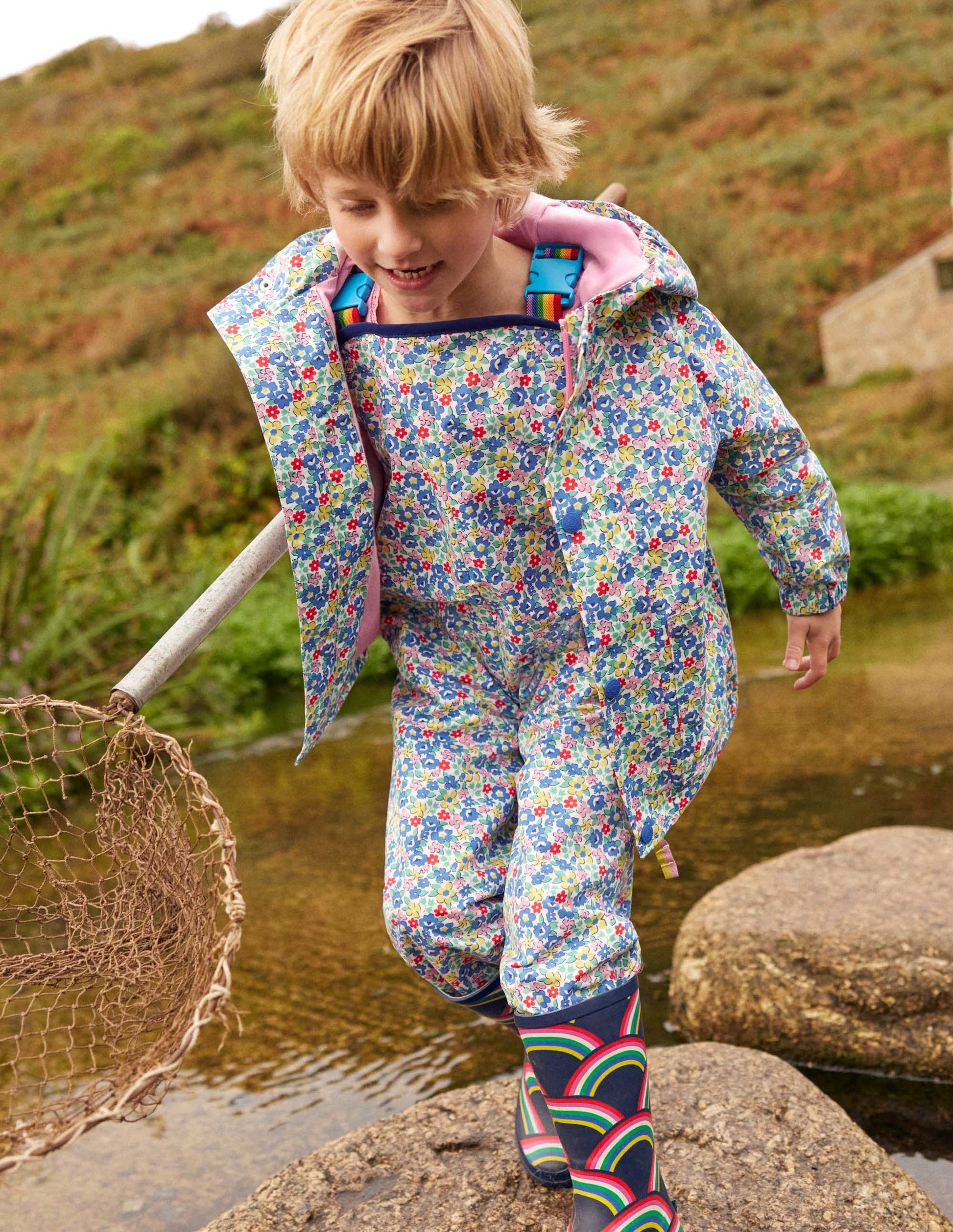 Waterproof Rain Jacket-Multi Spring Floral-5
