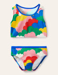 Bikini-Set mit Racerback-Bunte Wolken