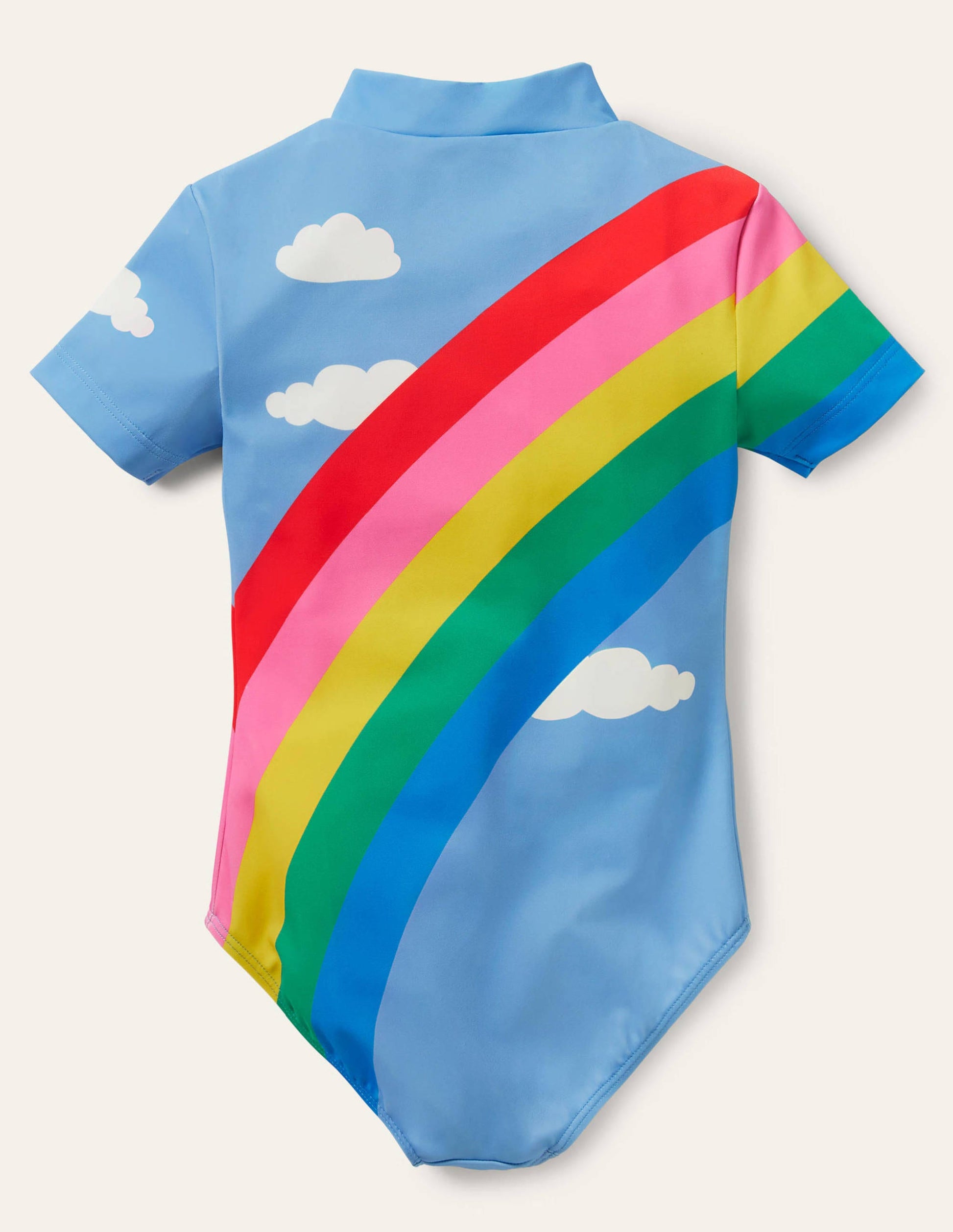 Kurzärmliger Badeanzug-Regenbogen/Wolken-2