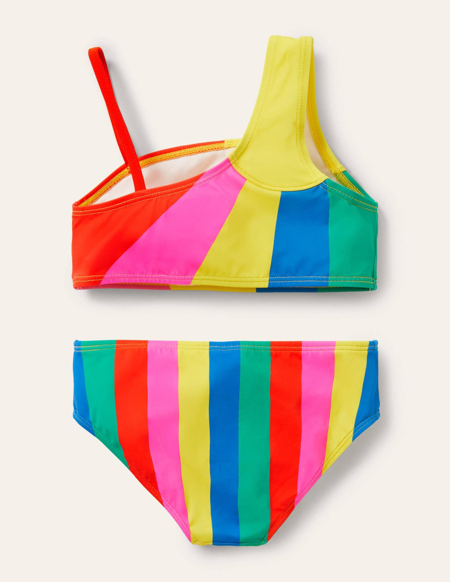 One Shoulder Bikini Set-Multi Sunray