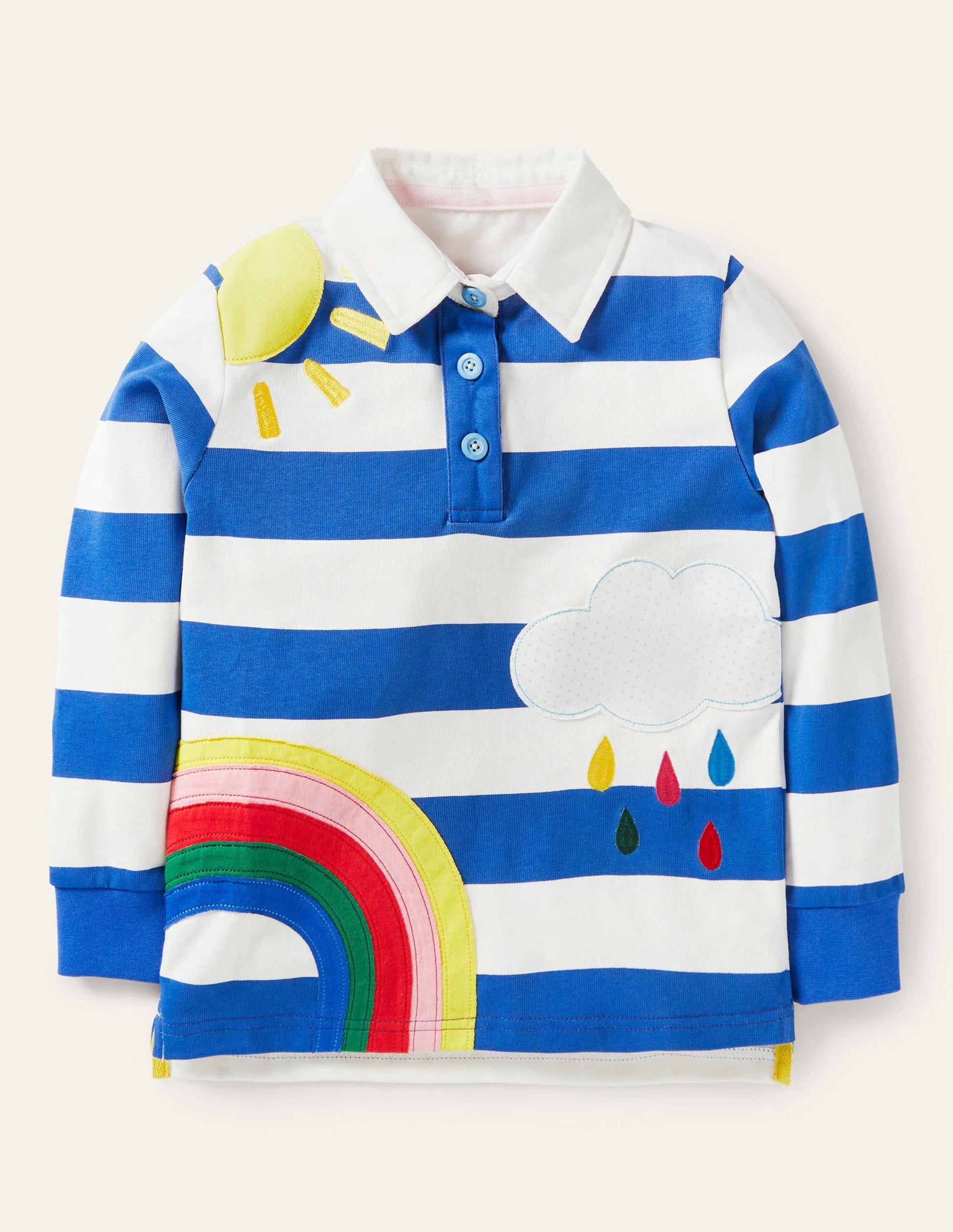 Appliqué Rugby Top-Bright Marina Blue/Ivory-1