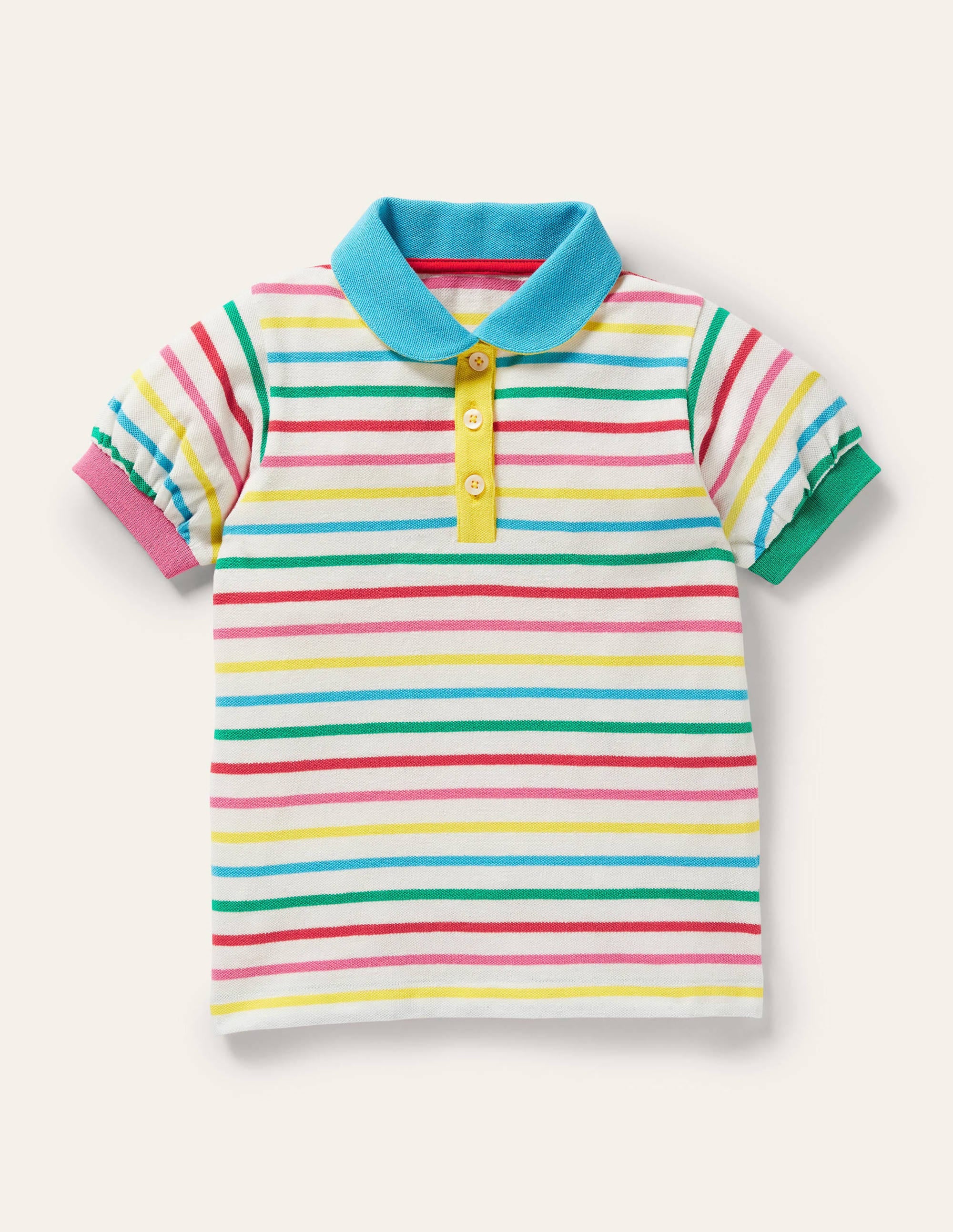 Gestreiftes Poloshirt-Bunt, Gestreift - Image 1