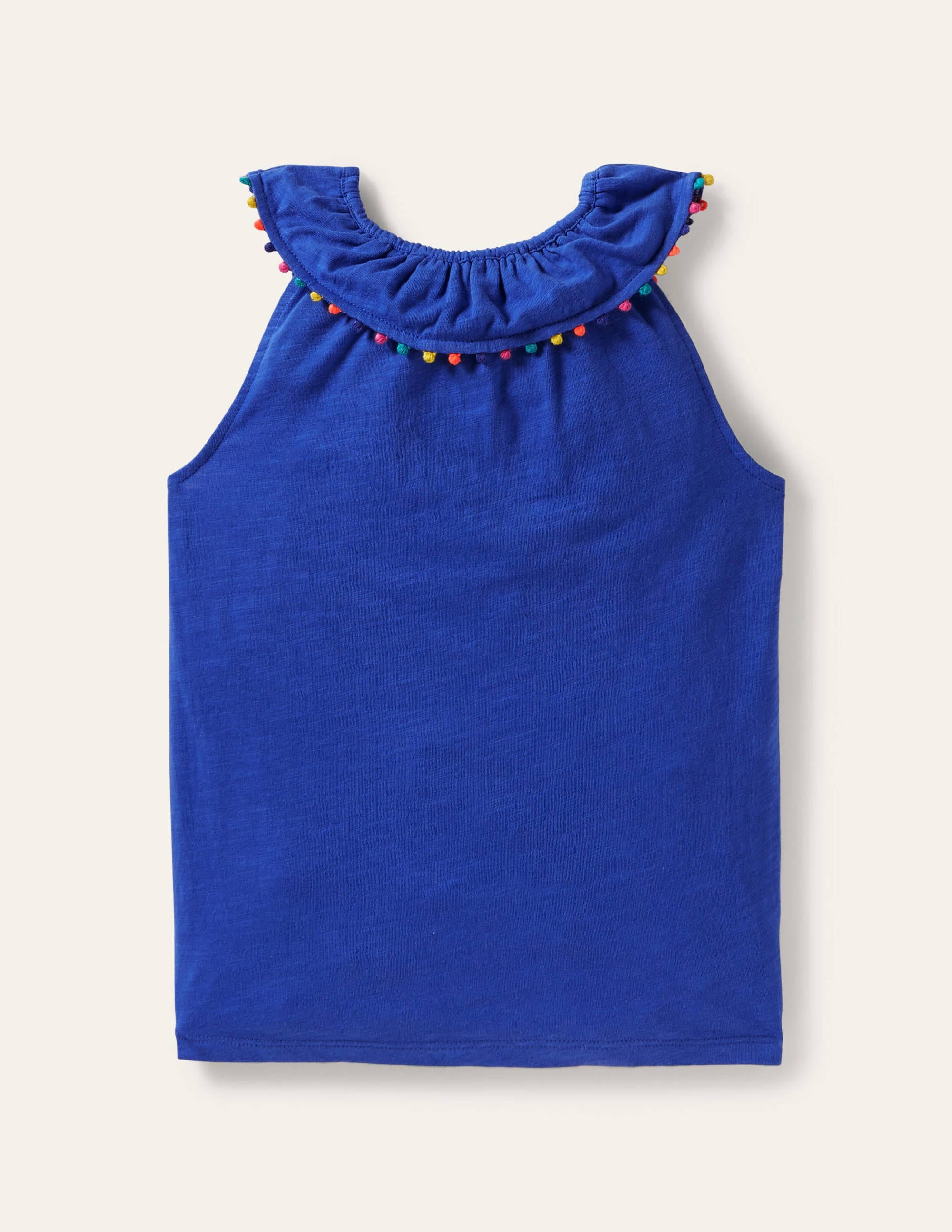 Débardeur Charlie en jersey à pompons-Bleu brillant - Image 2