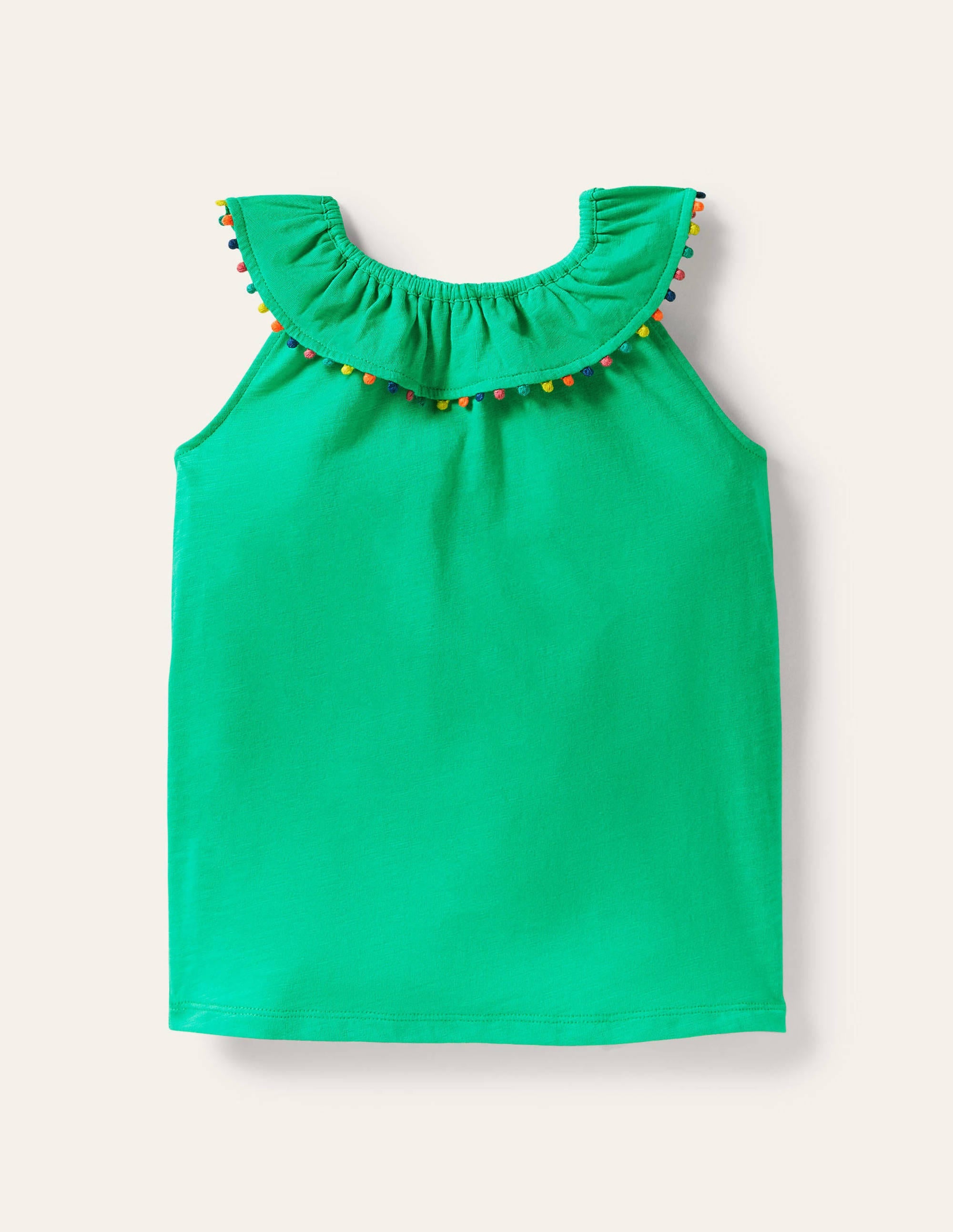 Débardeur Charlie en jersey à pompons-Vert tropical - Image 2