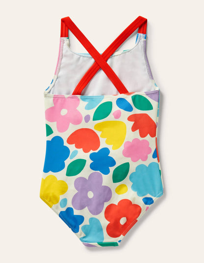 Maillot de bain imprimé croisé dans le dos-Motif Painted Floral multi-2
