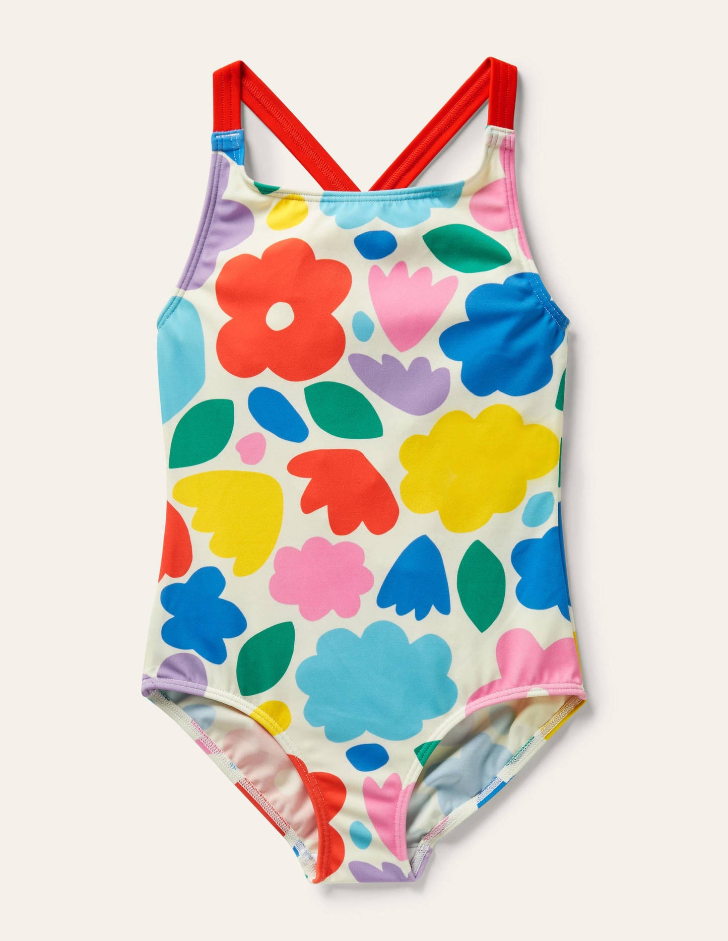 Maillot de bain imprimé croisé dans le dos-Motif Painted Floral multi