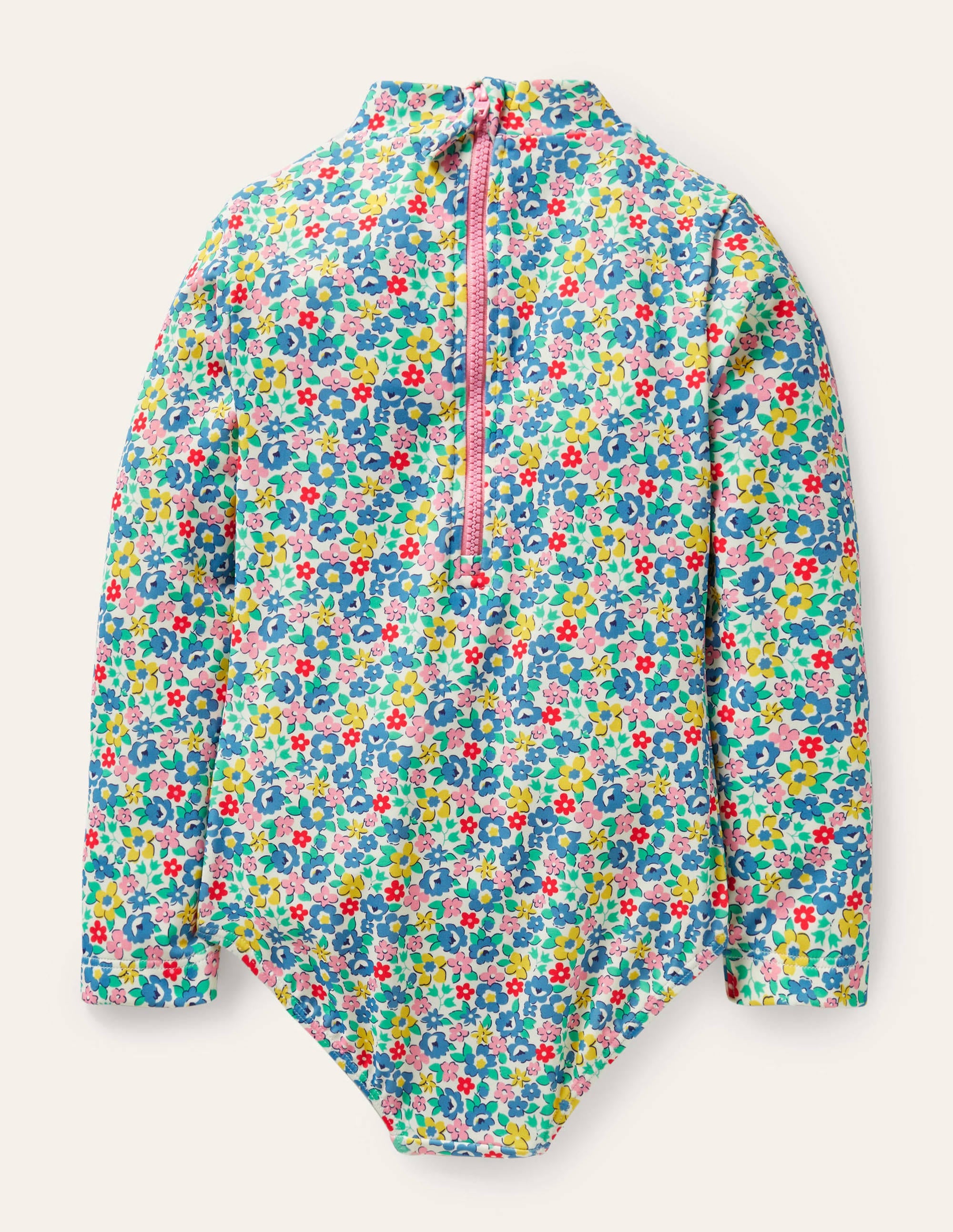 Maillot de bain manches longues volanté-Motif Spring Floral bleu élisabéthain - Image 2