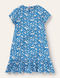 Robe en jersey à ourlet bas-Poneys sauvages bleu élisabéthain