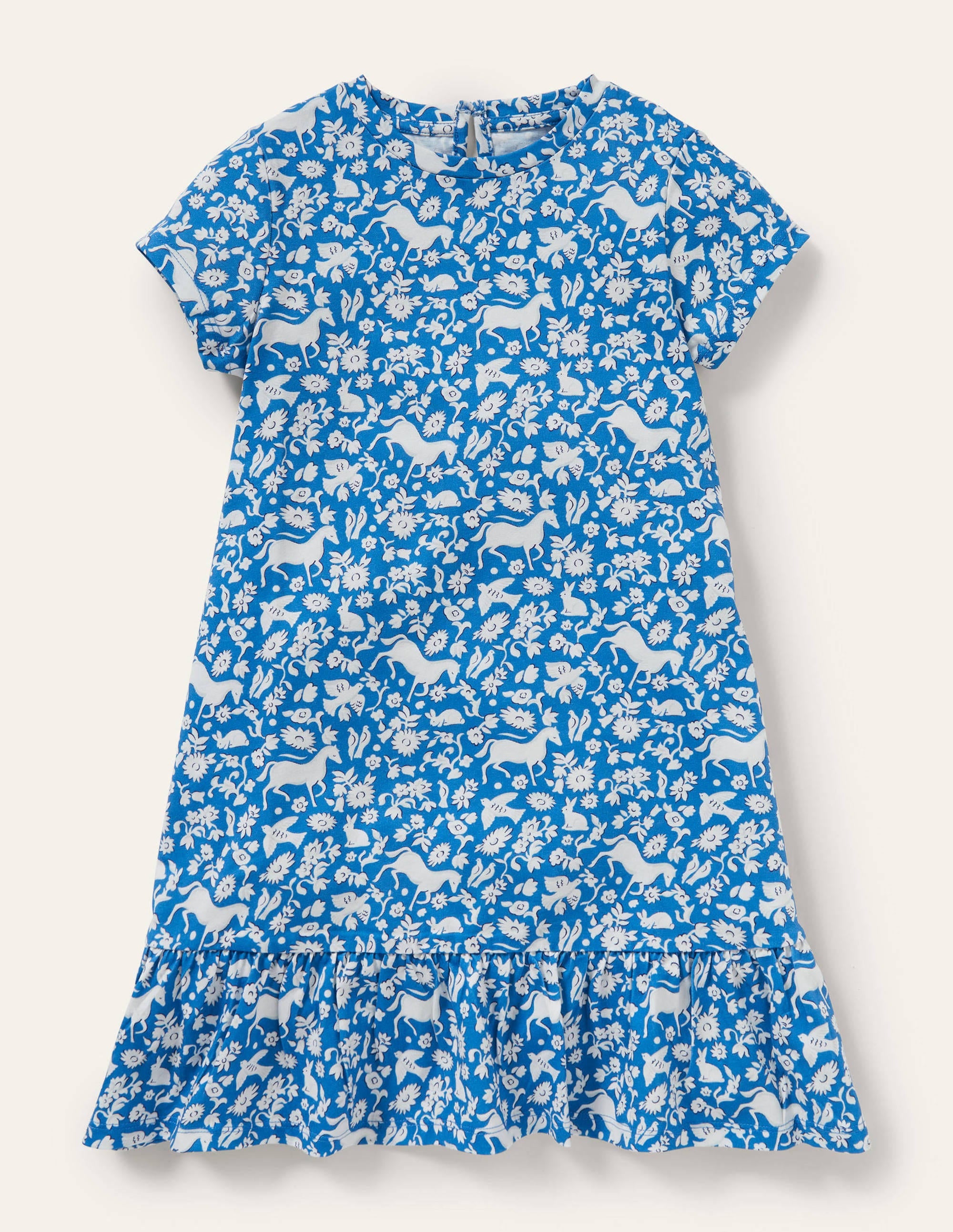 Robe en jersey à ourlet bas-Poneys sauvages bleu élisabéthain - Image 1