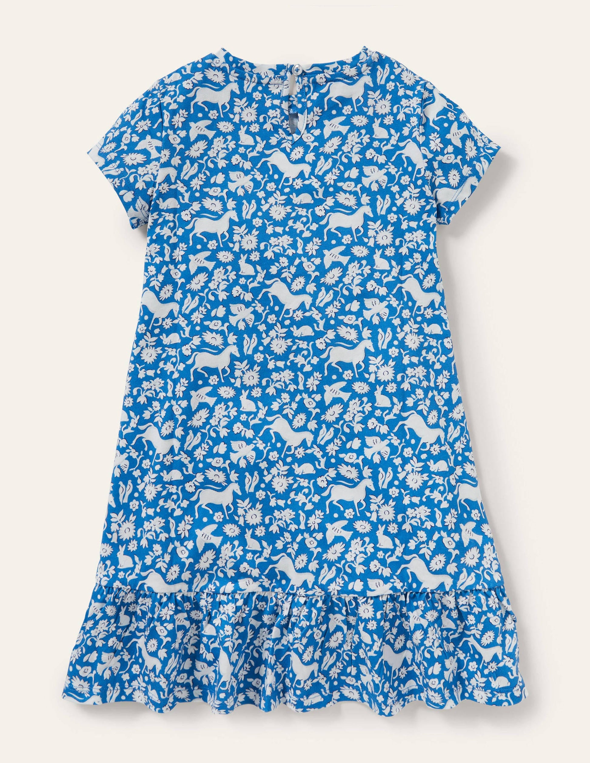 Robe en jersey à ourlet bas-Poneys sauvages bleu élisabéthain-2