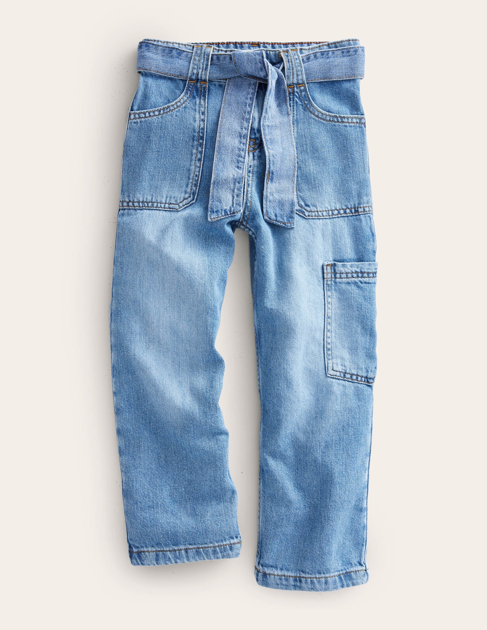 Tie-waist Cargo-Mid Vintage Denim - Image 1