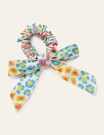Scrunchie mit großer Schleife-Bunt, Leopardenmuster