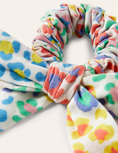 Scrunchie mit großer Schleife-Bunt, Leopardenmuster