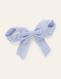 Barrette avec grand nœud-Coutil bleu