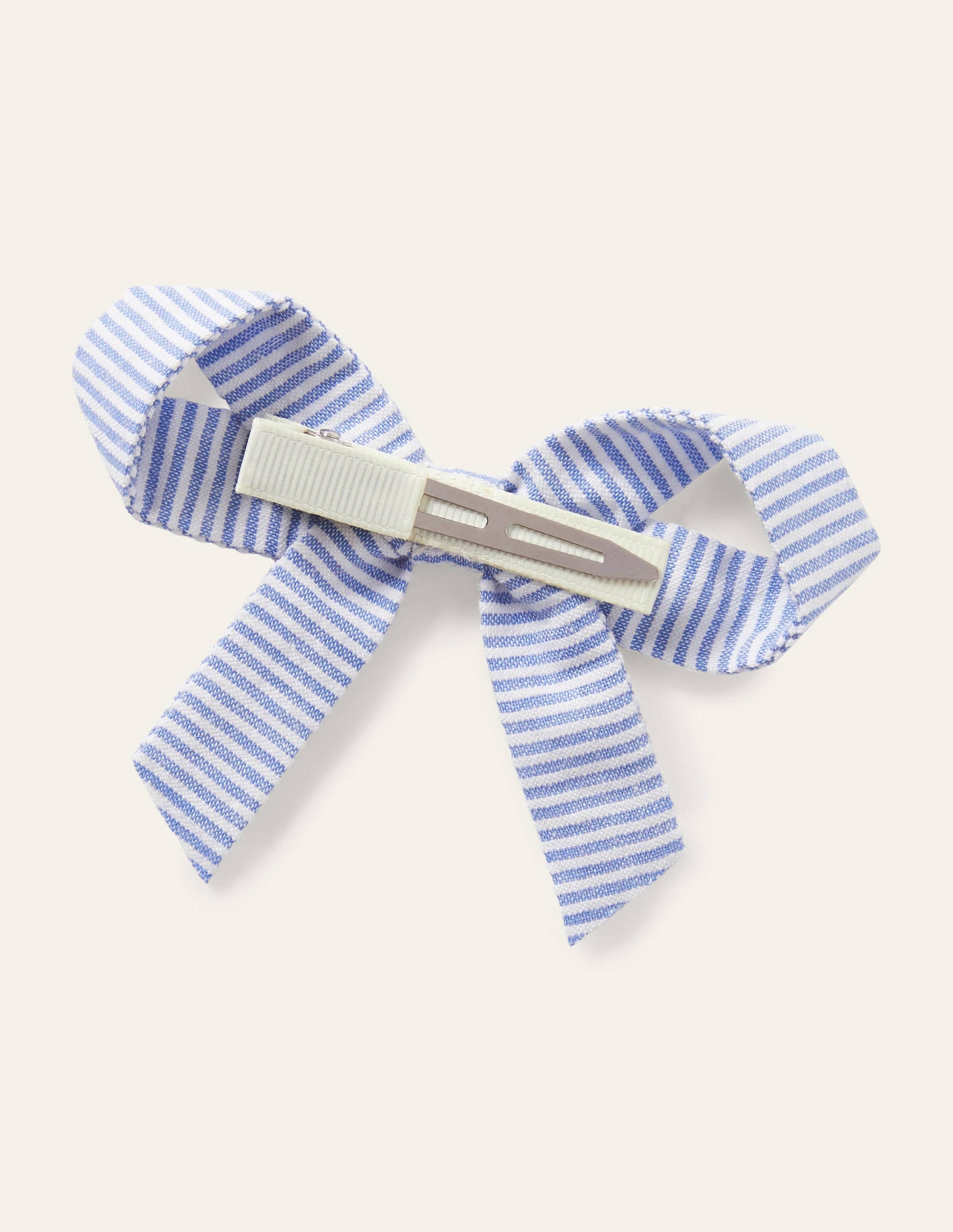 Barrette avec grand nœud-Coutil bleu - Image 2