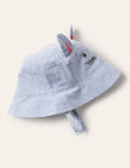 Chapeau fantaisie-Lapin coutil bleu/ivoire