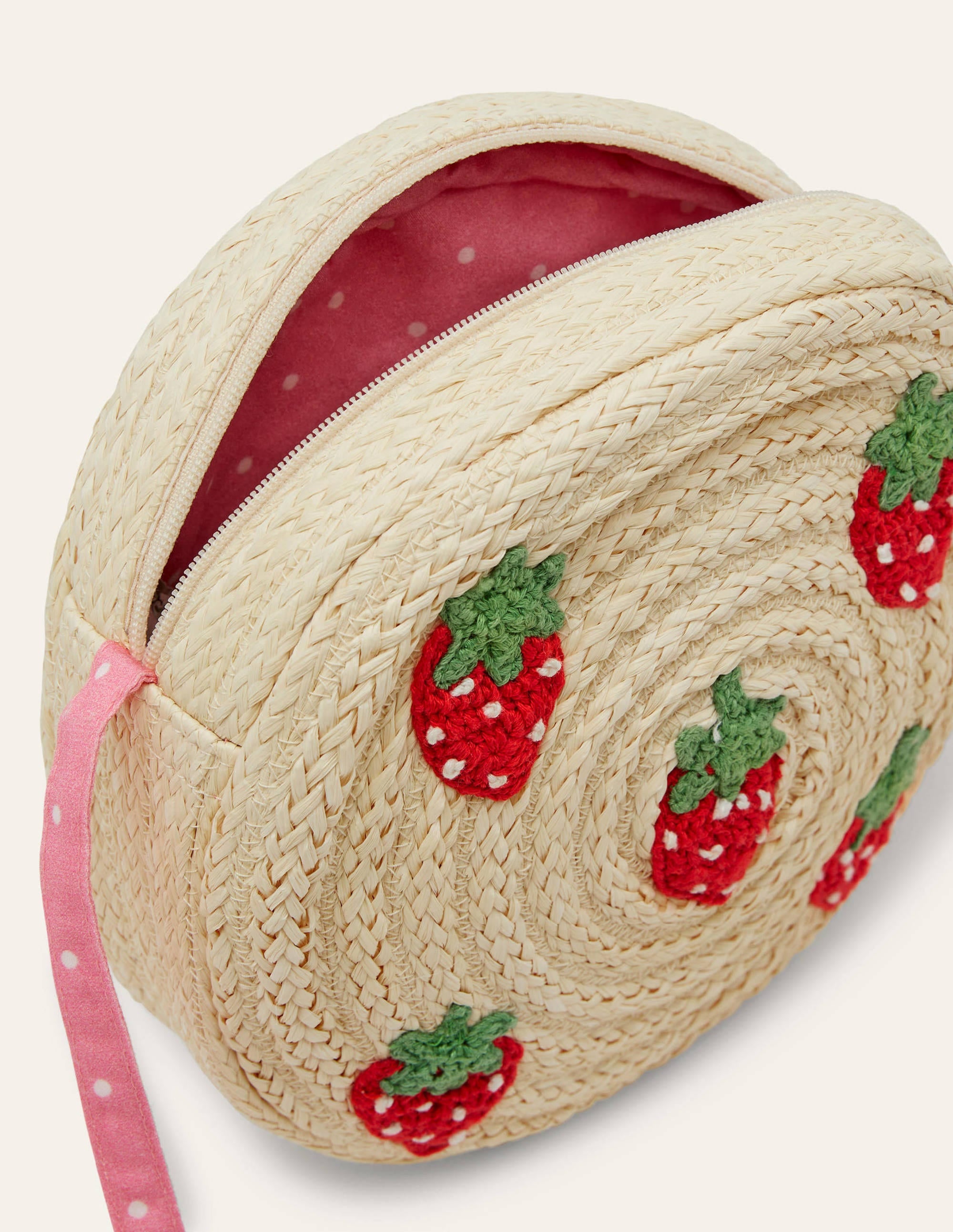 Sac en paille-Fraises couleur naturelle - Image 3