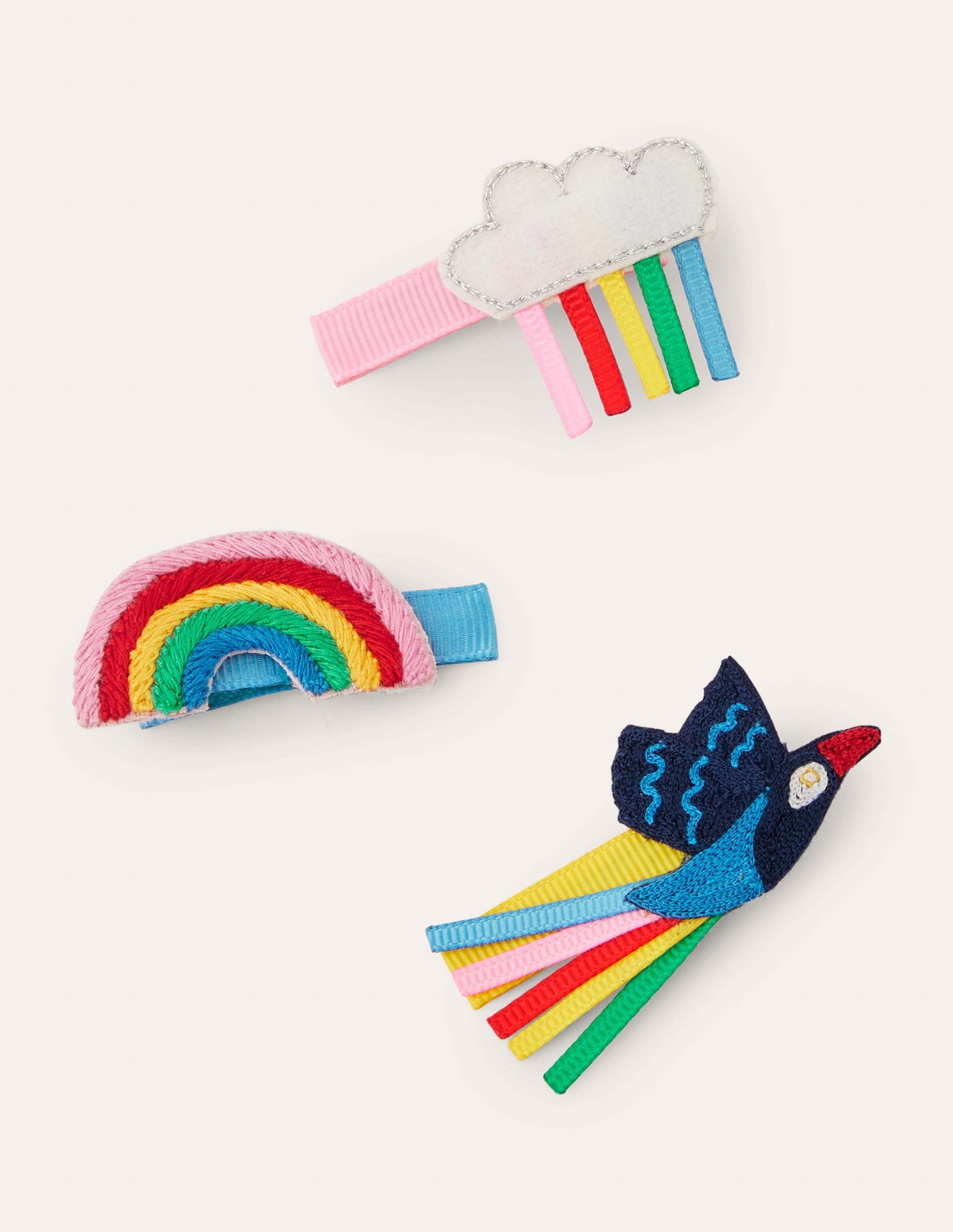 3 barrettes à cheveux fantaisie-Arc-en-ciel toucan - Image 1