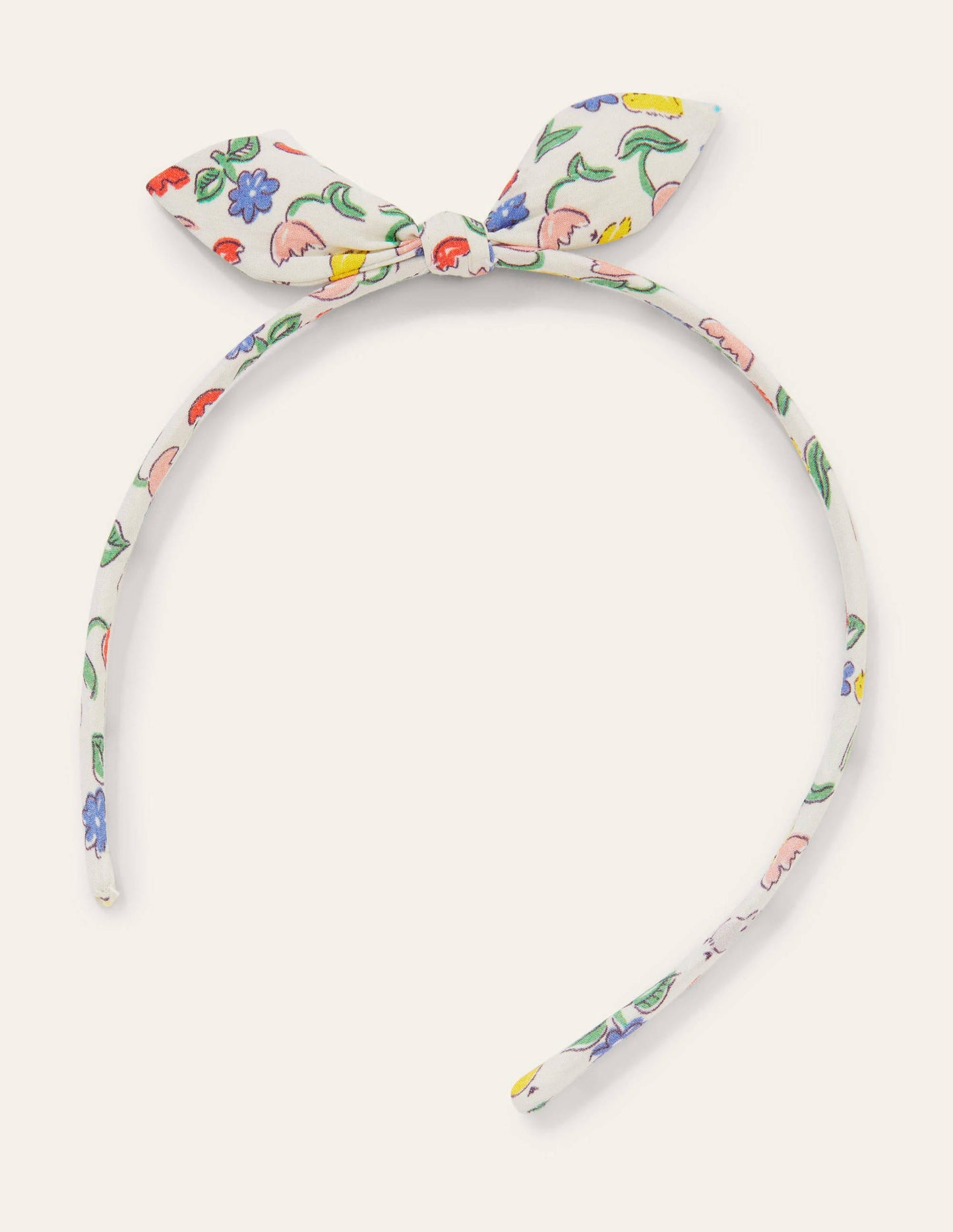 Schmaler Haarreif mit Schleife-Naturweiß, Küken