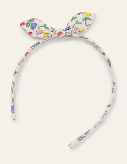 Schmaler Haarreif mit Schleife-Naturweiß, Küken-1