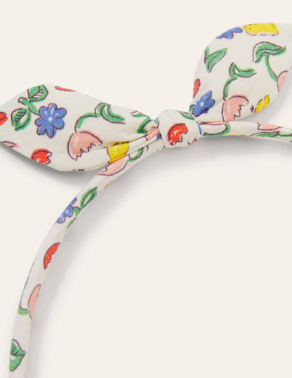 Schmaler Haarreif mit Schleife-Naturweiß, Küken-2