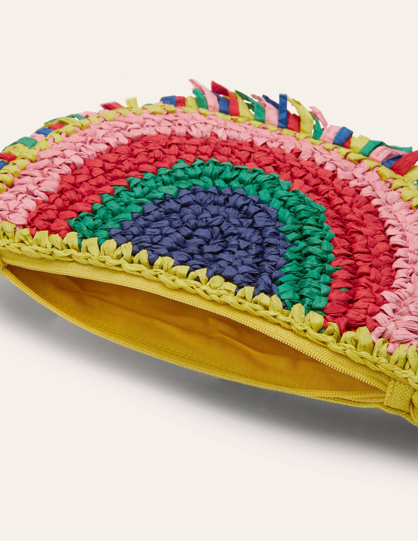Strohtasche mit Regenbogenmotiv-Bunt