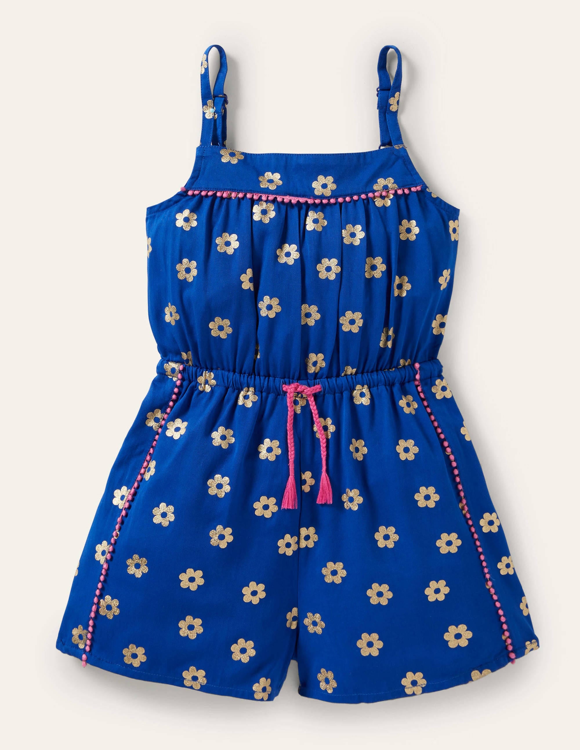 Combishort de vacances tissé-Pâquerette métallisée bleu vague - Image 1