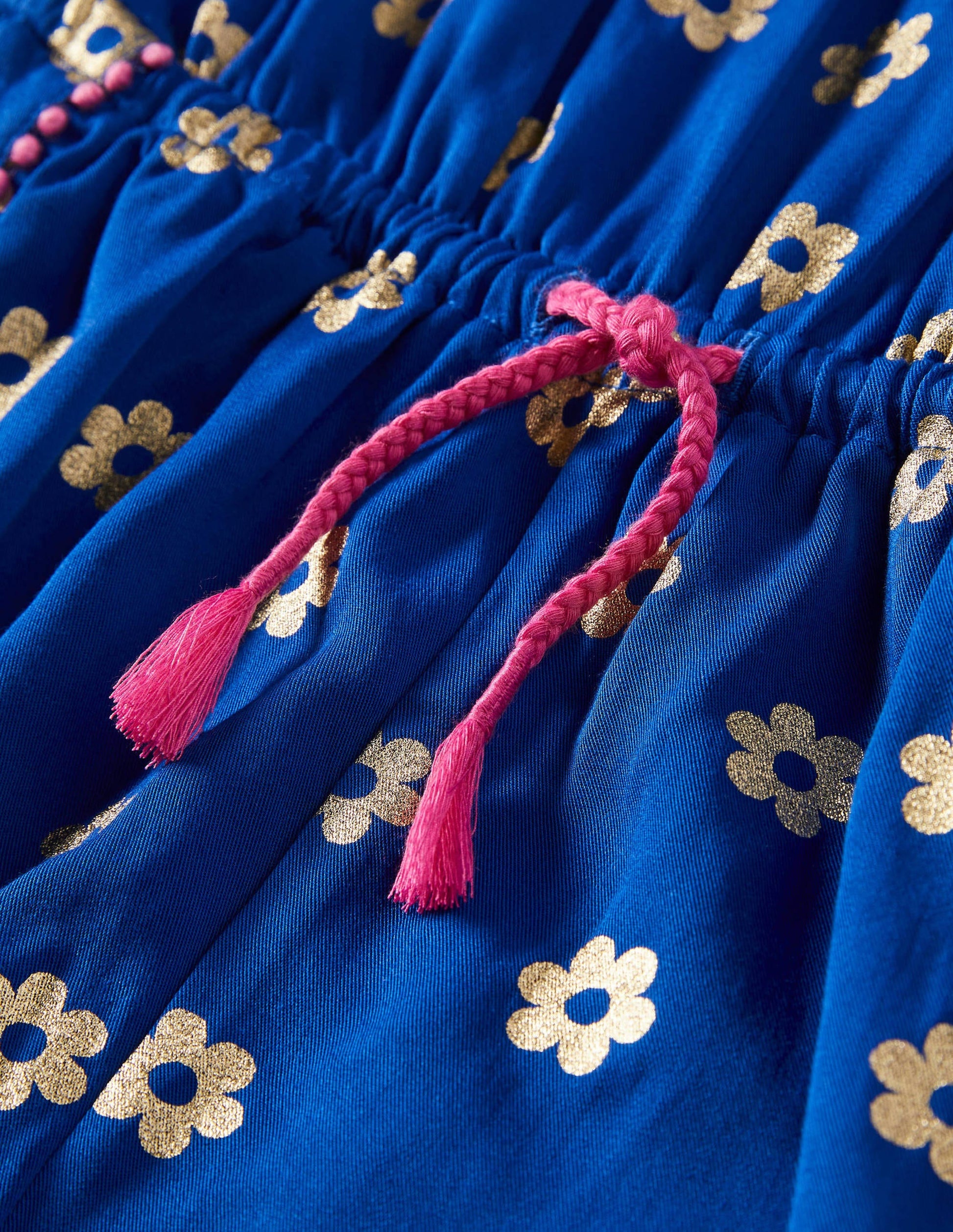 Combishort de vacances tissé-Pâquerette métallisée bleu vague-3