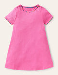 Charlie Jerseykleid mit Bommeln-Erdbeereisrosa