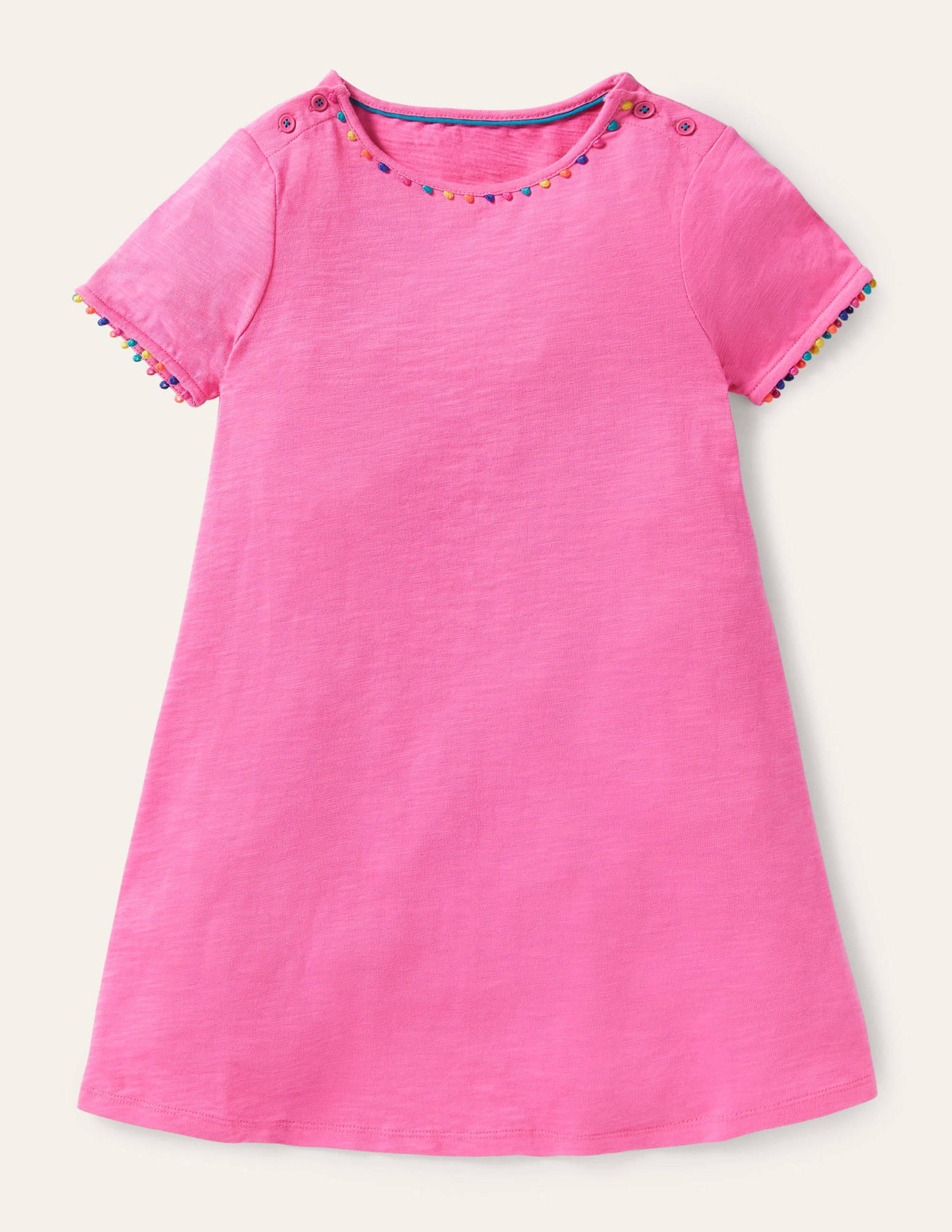 Charlie Jerseykleid mit Bommeln-Erdbeereisrosa-1