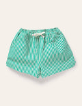 Shorts mit Herztaschen-Paprikagrün, Feine Streifen