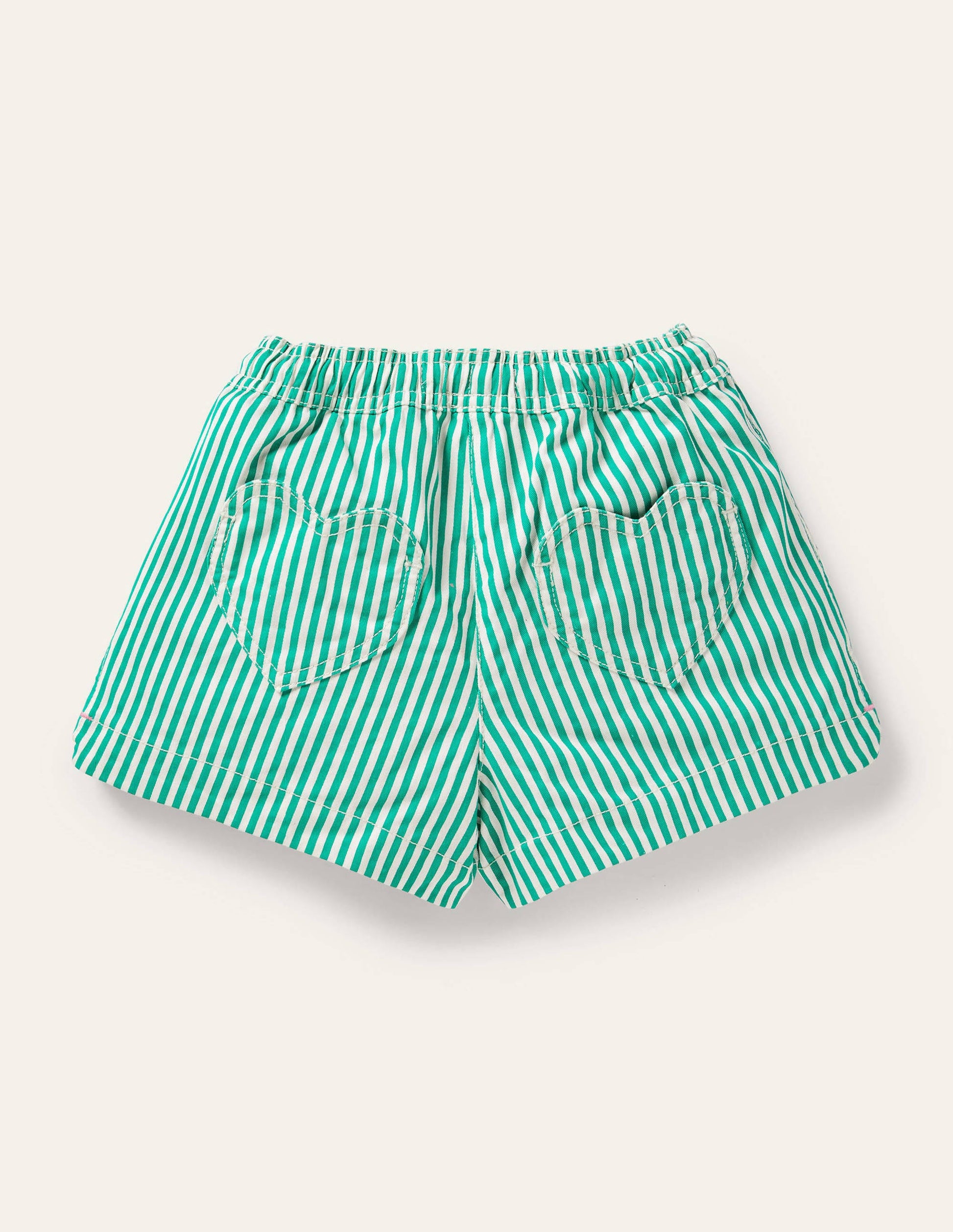 Shorts mit Herztaschen-Paprikagrün, Feine Streifen-2