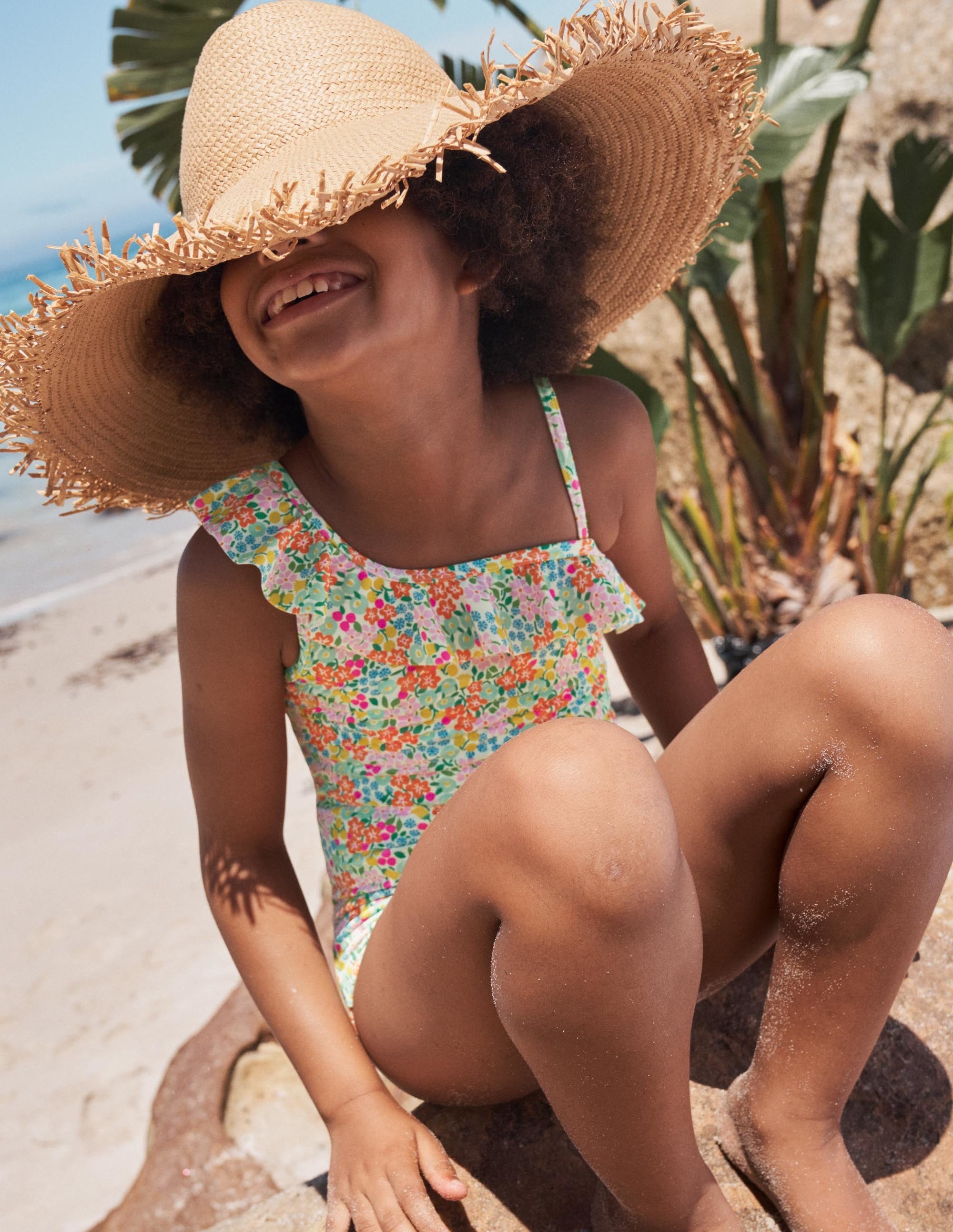 Maillot de bain avec volants sur l'épaule-Lit de fleurs tropicales multi - Image 4