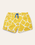 Frottee-Shorts-Narzissengelb, Giraffe