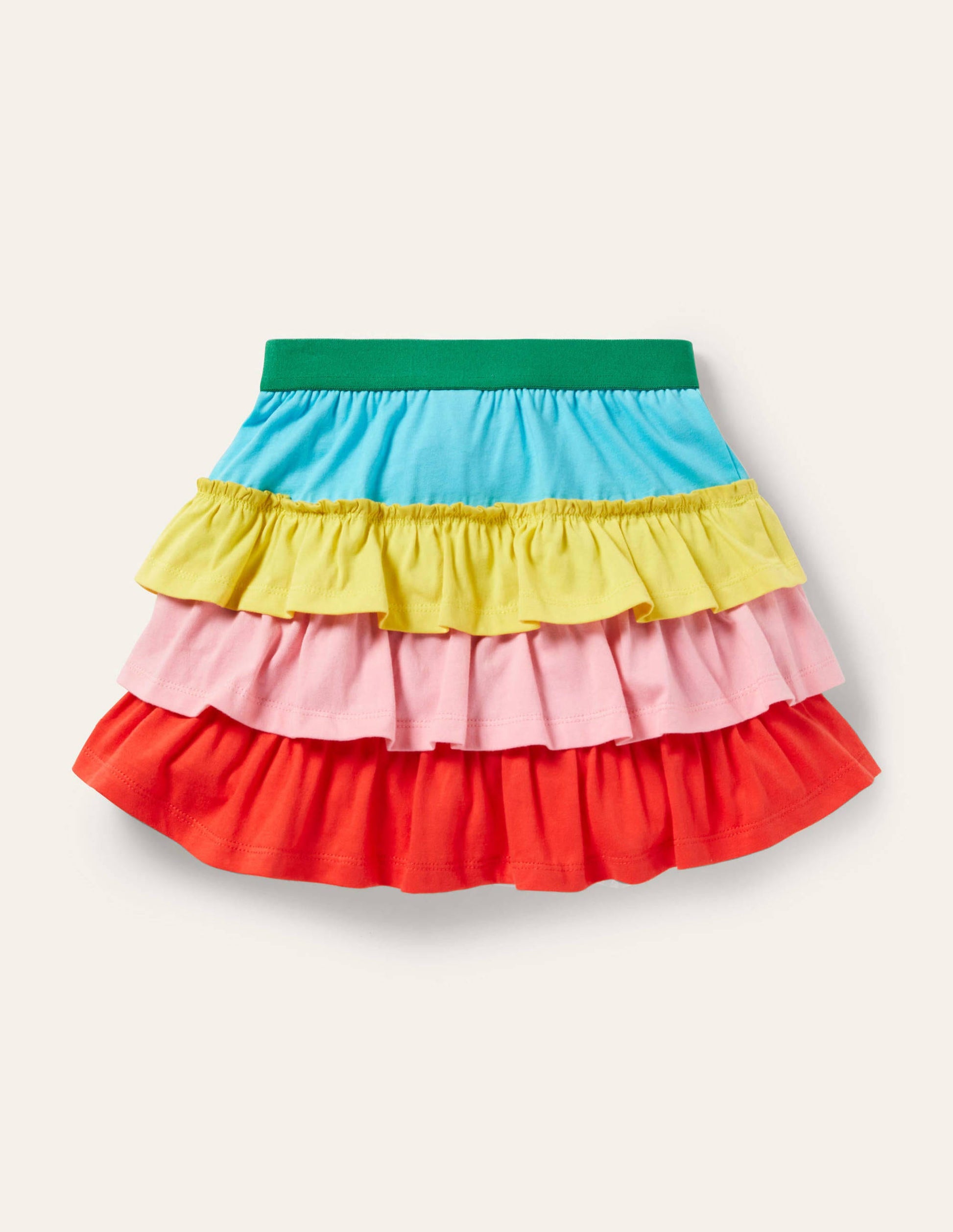 Jersey-Skort mit Rüschen-Bunt, Blockfarben-2