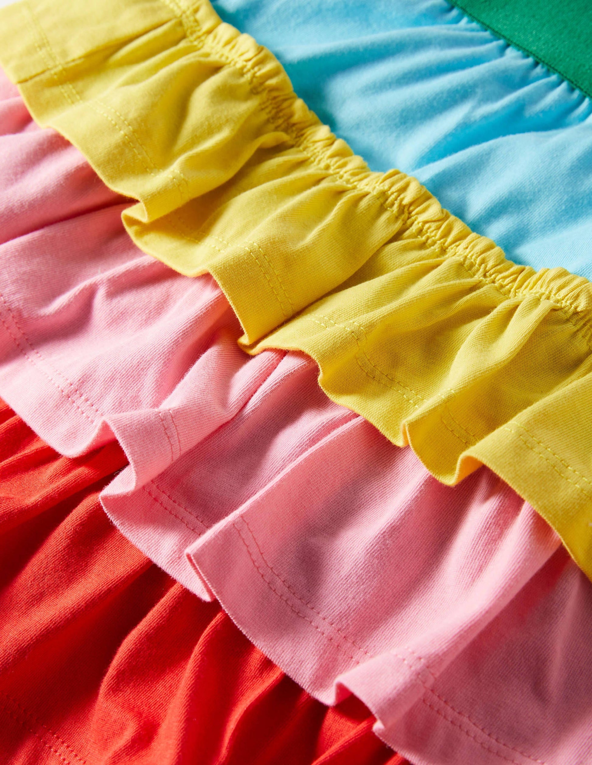 Jersey-Skort mit Rüschen-Bunt, Blockfarben-3