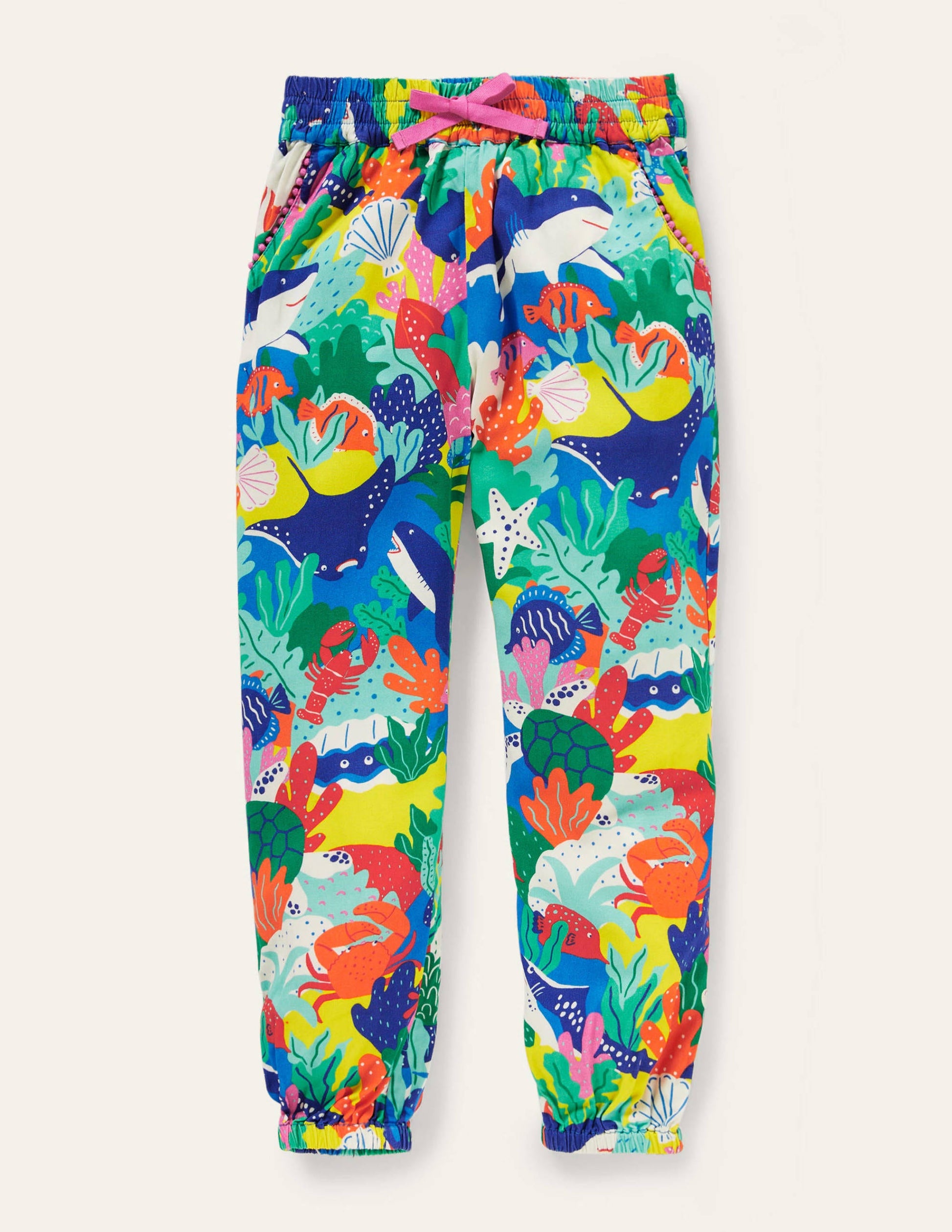 Lässige gemusterte Webhose-Bunt/Regenbogenfarben, Riffszene-1