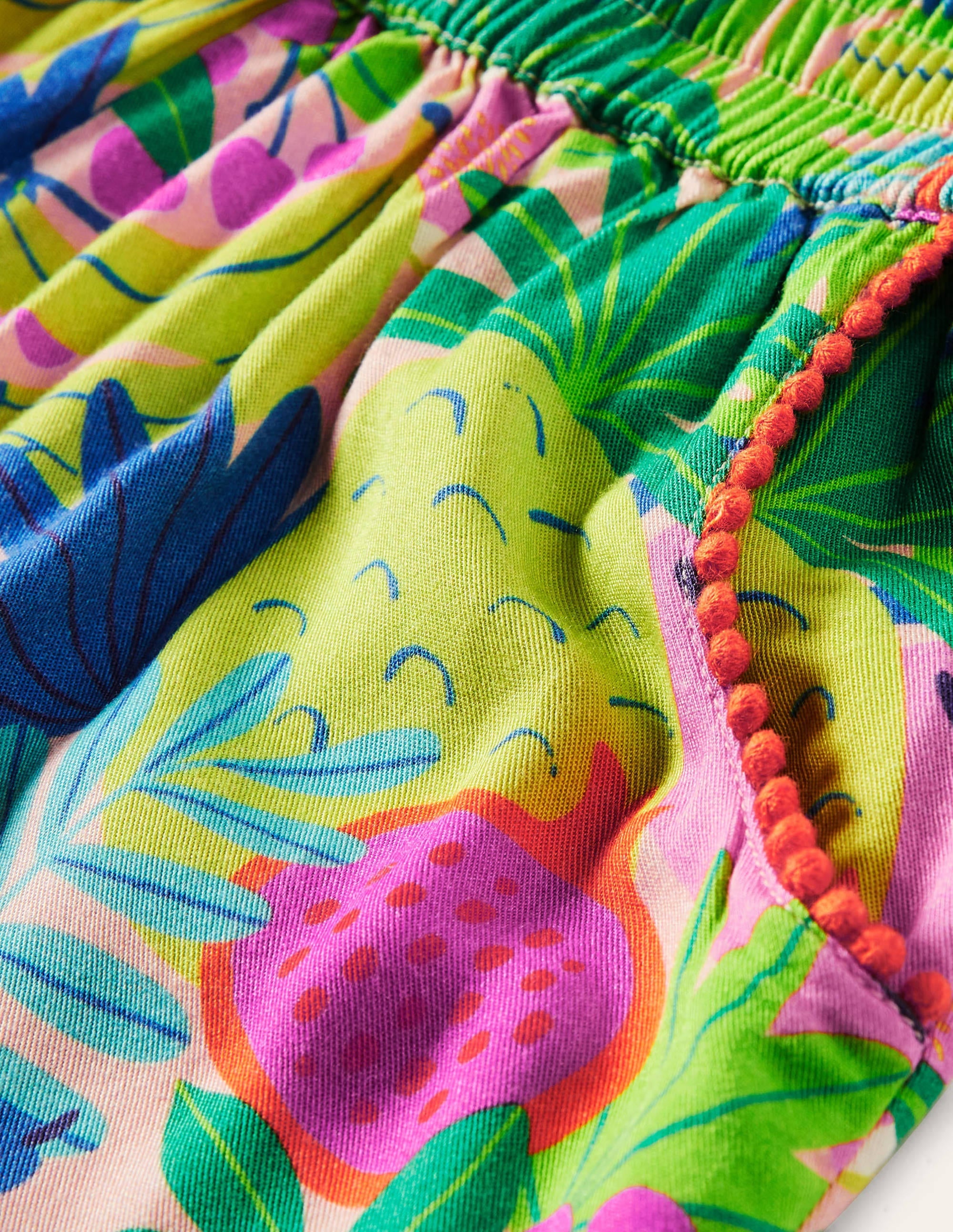 Relaxed Woven Printed Trousers-Multi Tropical Fruit - Image 3