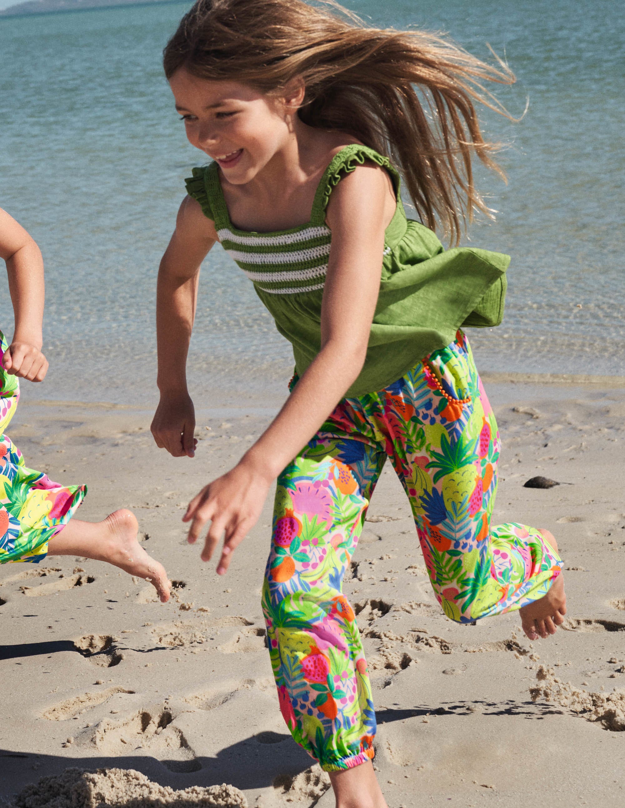 Relaxed Woven Printed Trousers-Multi Tropical Fruit - Image 4