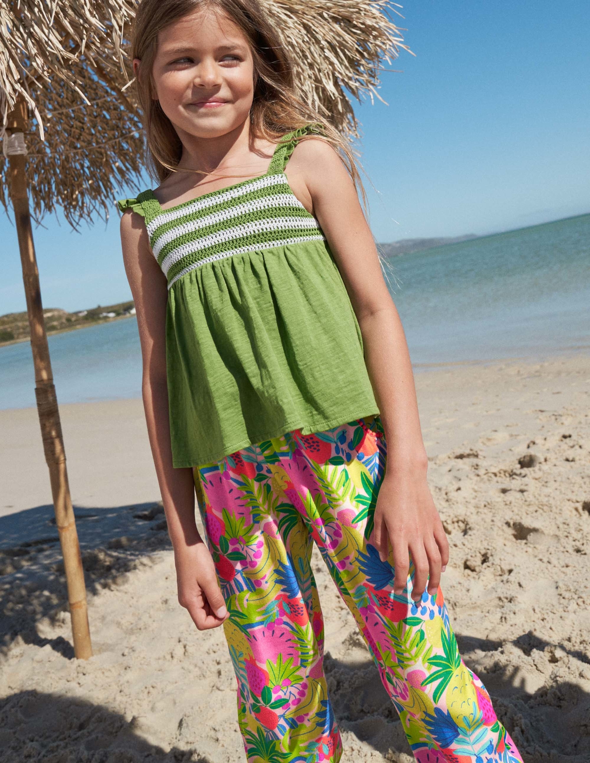 Relaxed Woven Printed Trousers-Multi Tropical Fruit - Image 5