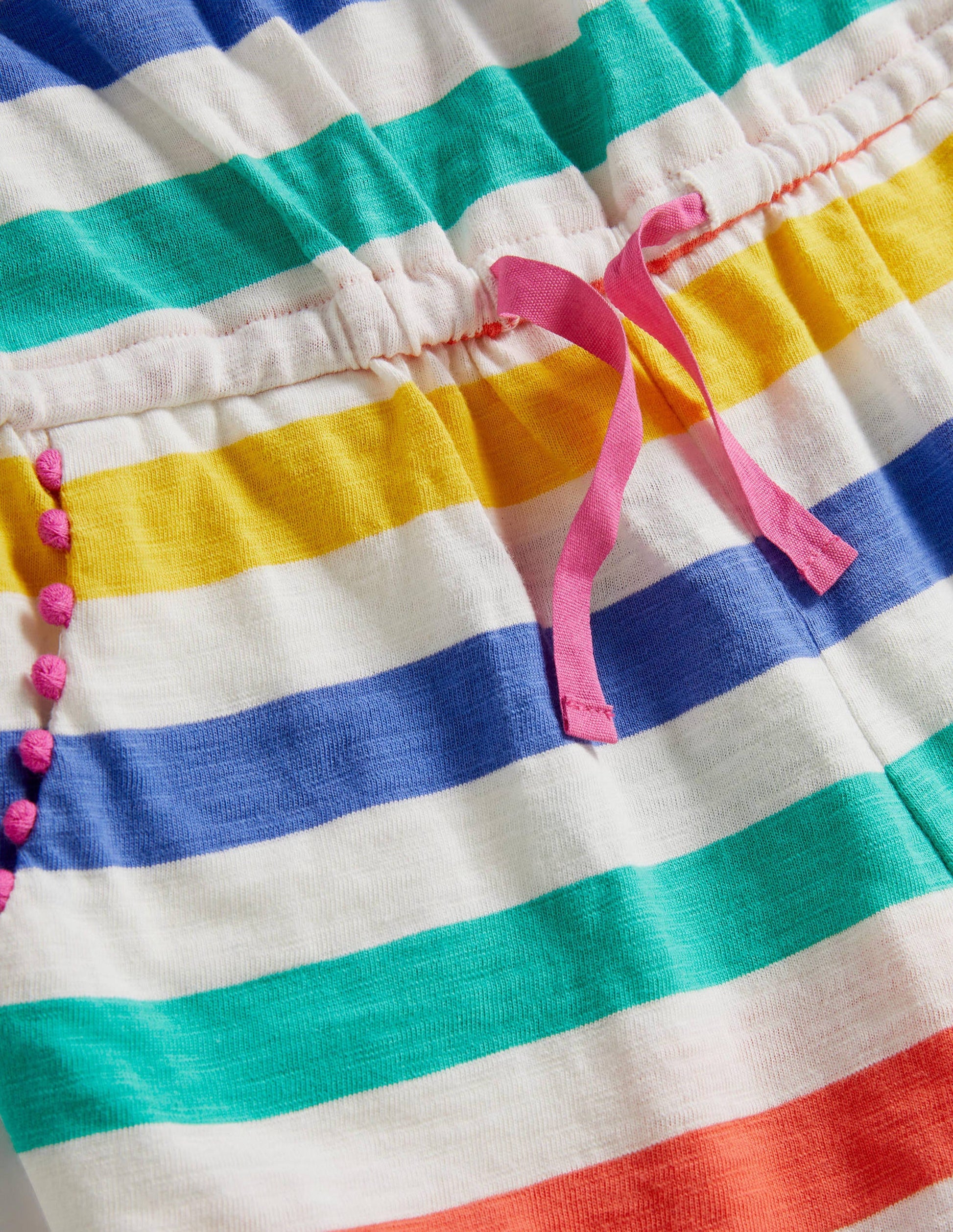 Combishort Charlie en jersey à pompons-Arc-en-ciel rose pop/jonquille-3