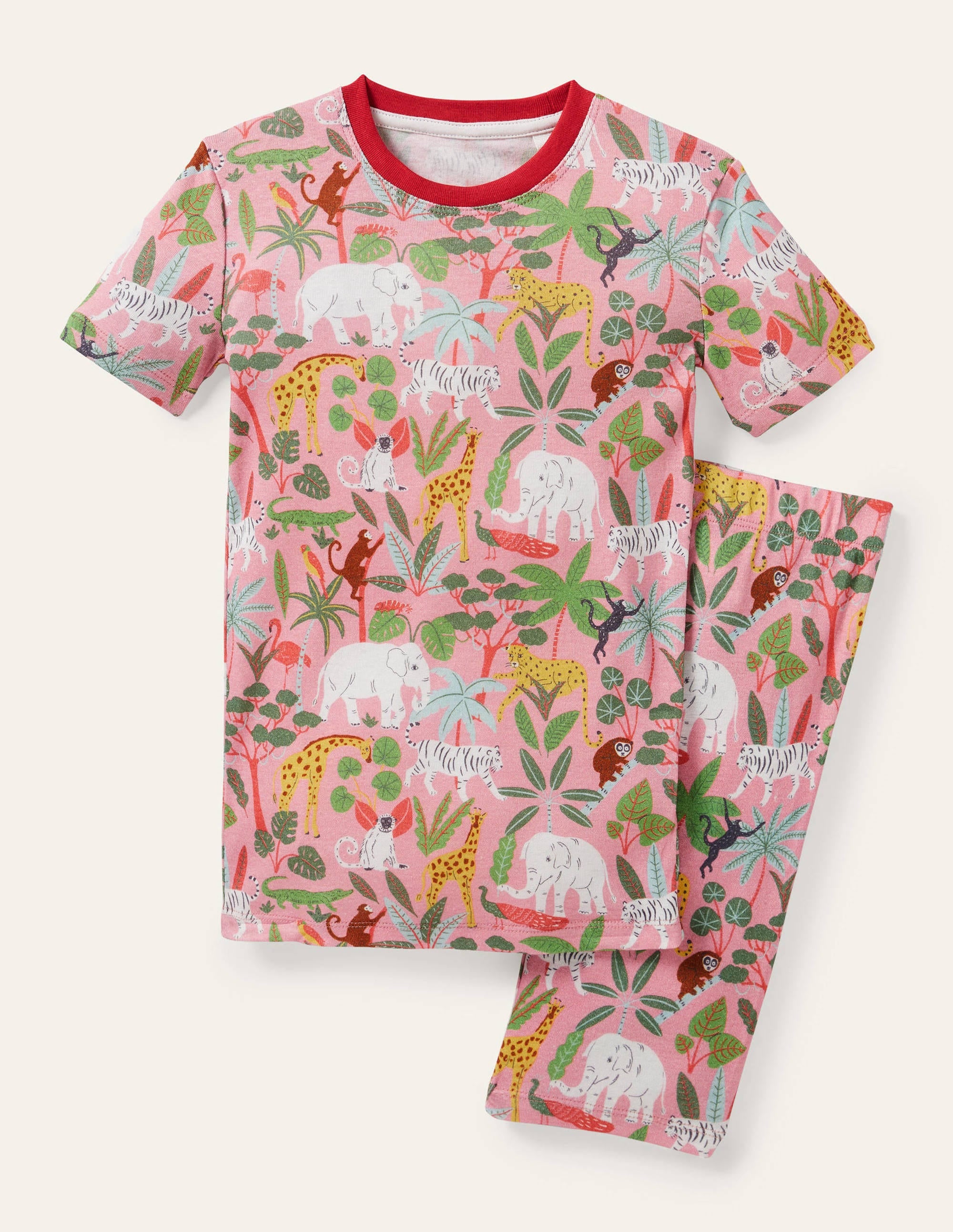 Glow-In-The-Dark Short Pyjamas-Pink Lemonade Jungle - Image 1