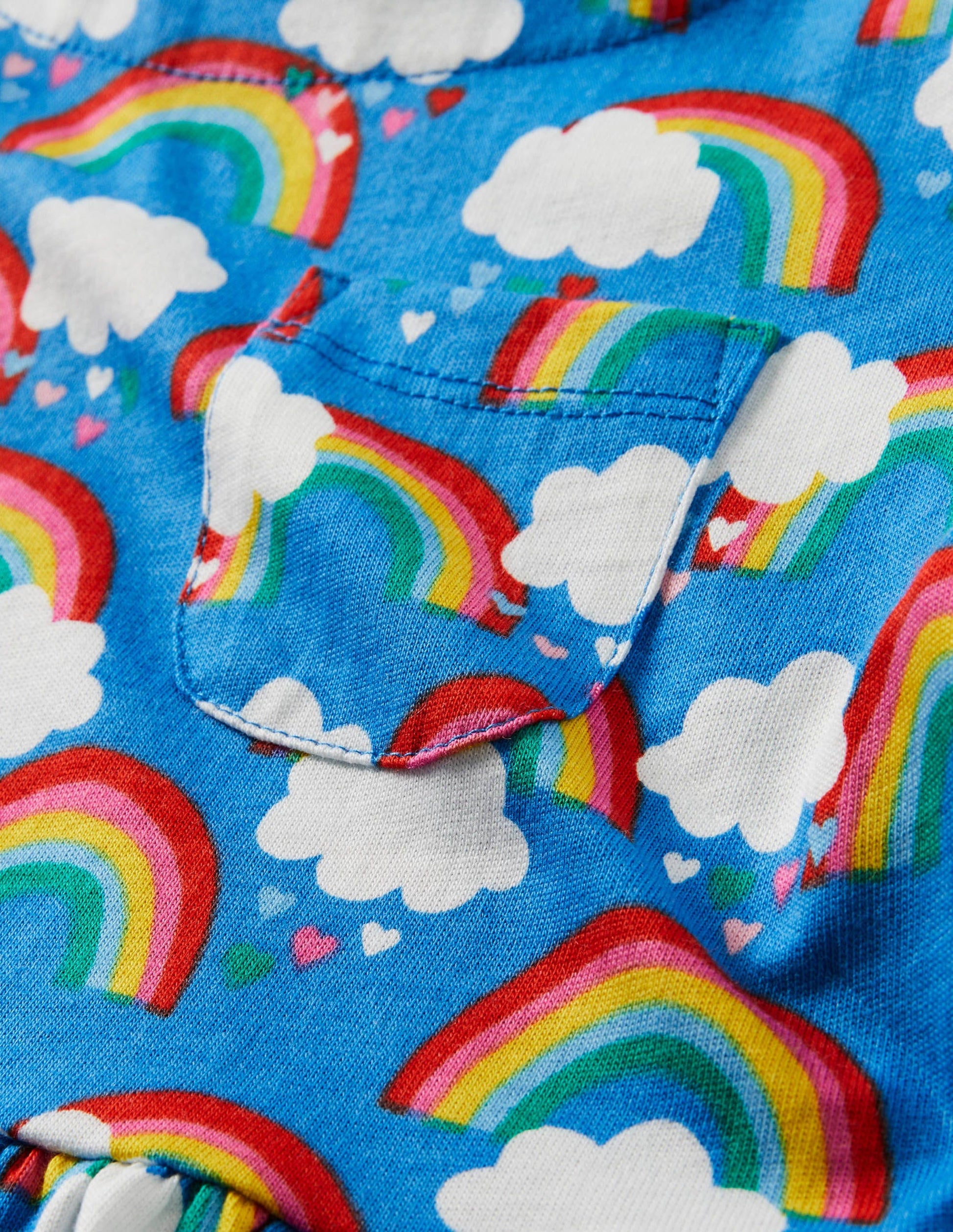 Robe fun en jersey à manches courtes-Arcs-en-ciel Love bleu marocain-3