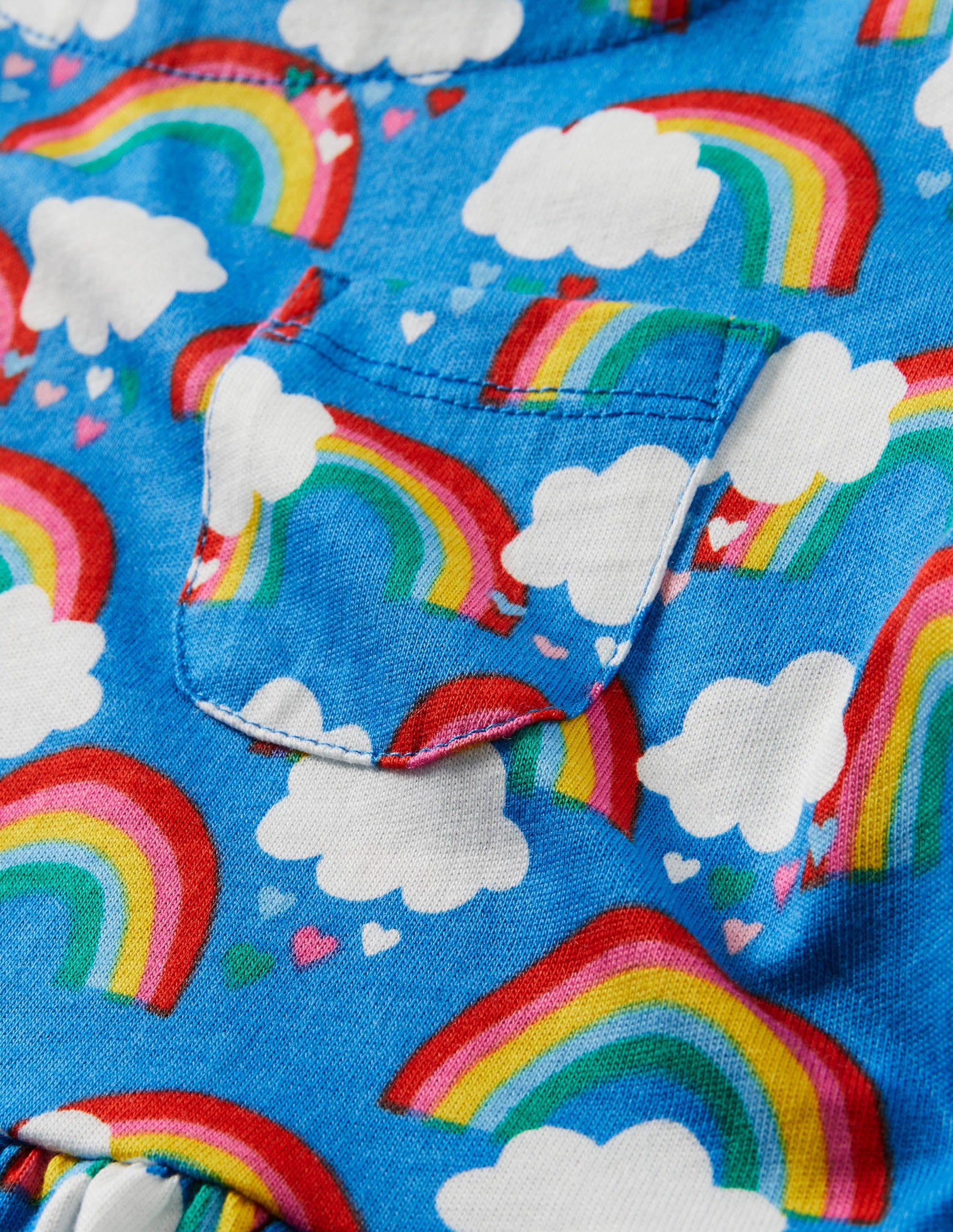 Robe fun en jersey à manches courtes-Arcs-en-ciel Love bleu marocain - Image 3