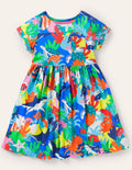 Robe fun en jersey à manches courtes-Récif arc-en-ciel multi
