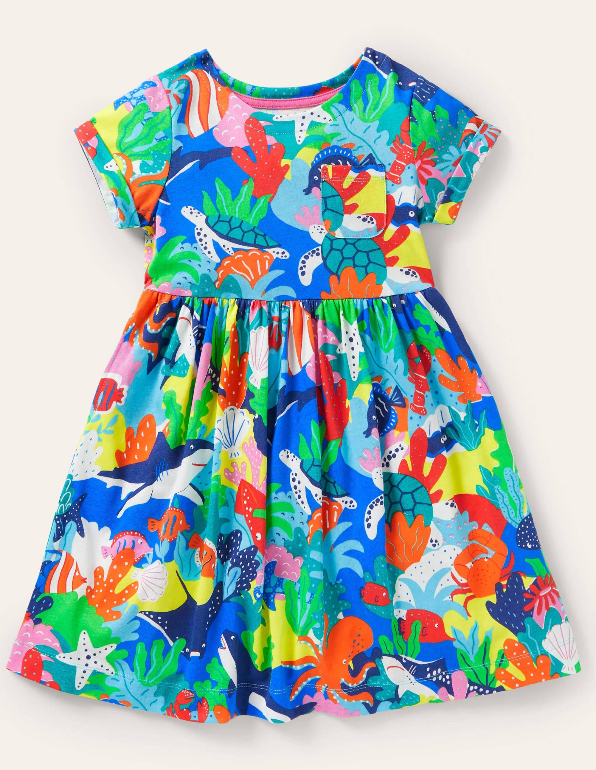 Robe fun en jersey à manches courtes-Récif arc-en-ciel multi - Image 1